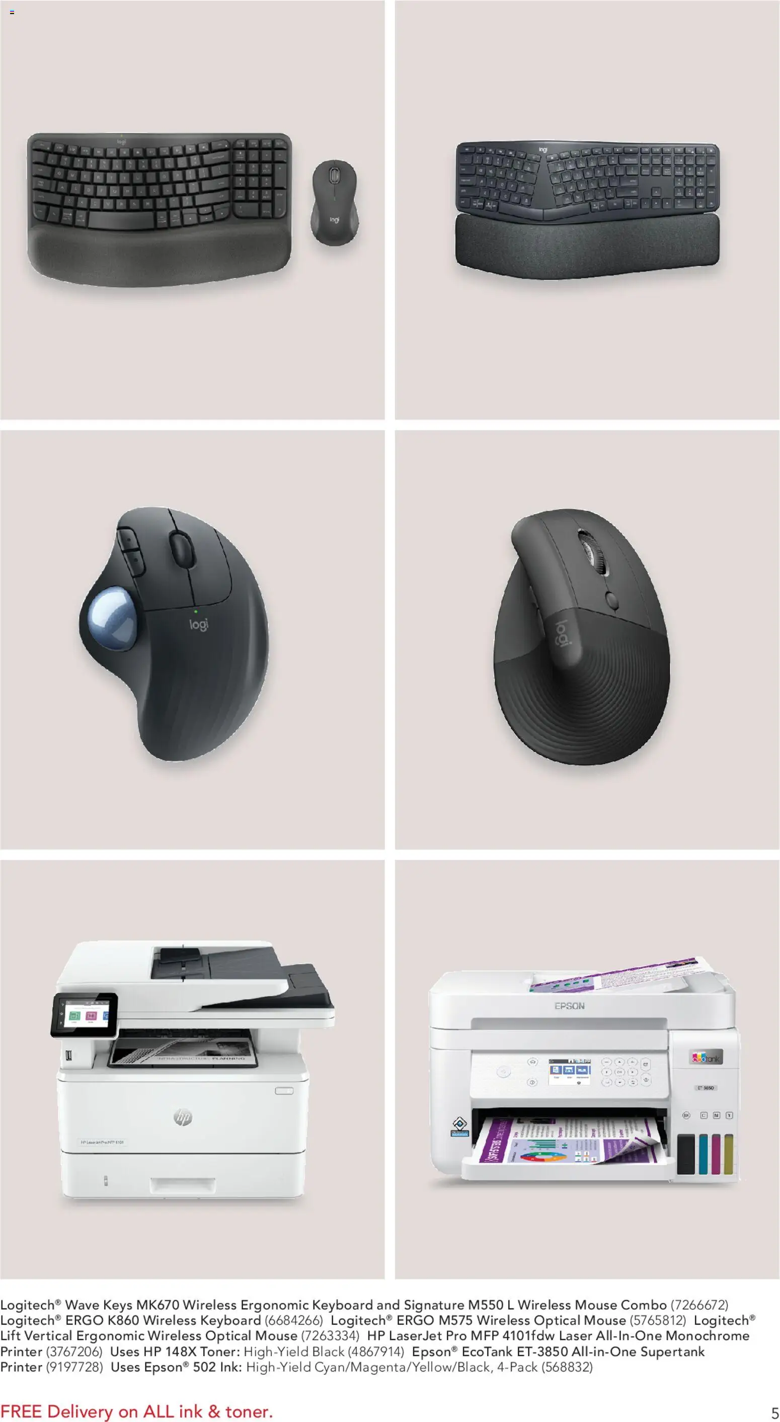 Office Depot Catalog - valid from 01.01.2026 | Page: 5 | Products: Ink, Printer, Keyboard, Toner