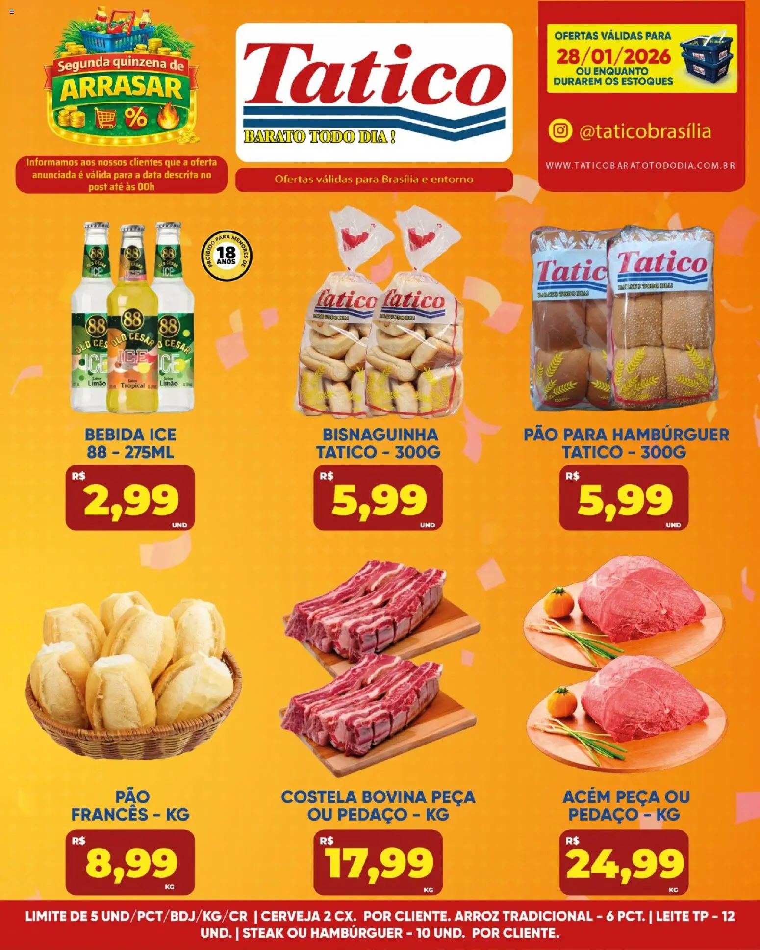 Tatico Folheto - válido de 28.01.2026 | Página: 8 | Produtos: Leite, Pão, Cerveja, Bebida