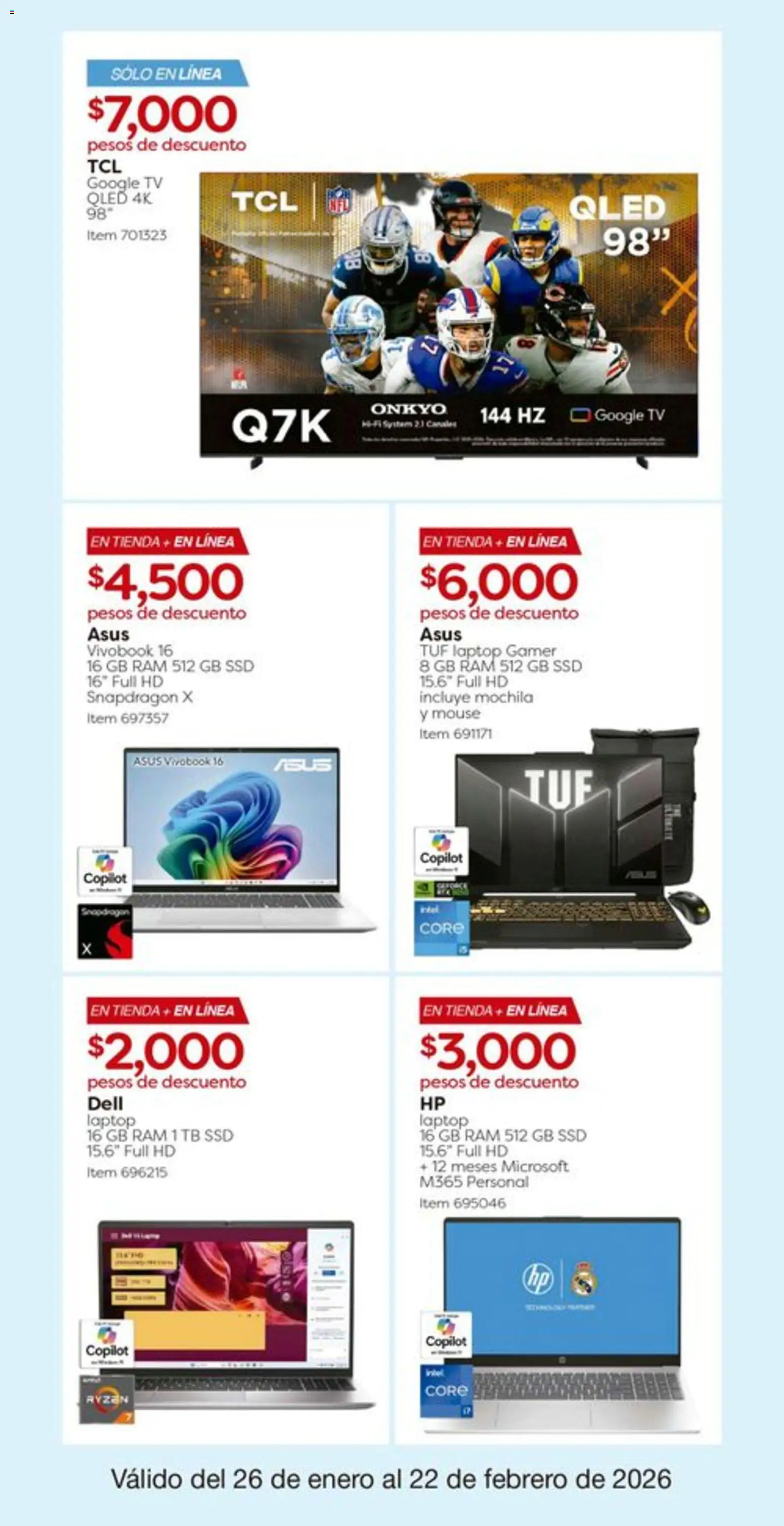 Nuevas ofertas de Costco válidas en toda la República Mexicana desde el 26.01.2026. ¡Encuentra las mejores ofertas en Costco catálogo! | Página: 6 | Productos: Mochila, Mouse