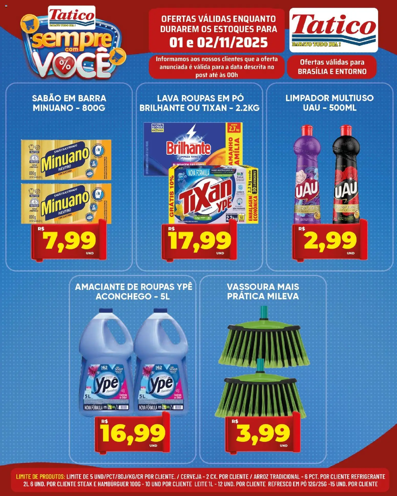 Tatico Folheto - válido de 03.11.2025 | Página: 33 | Produtos: Amaciante de roupas, Leite, Perfumes, Vassoura