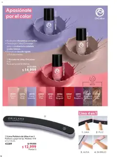Oriflame revista - valida desde el 12.07.2025 | Página: 46 | Productos: Pulidora, Pulidora de uñas, Brillo, Esmalte de uñas