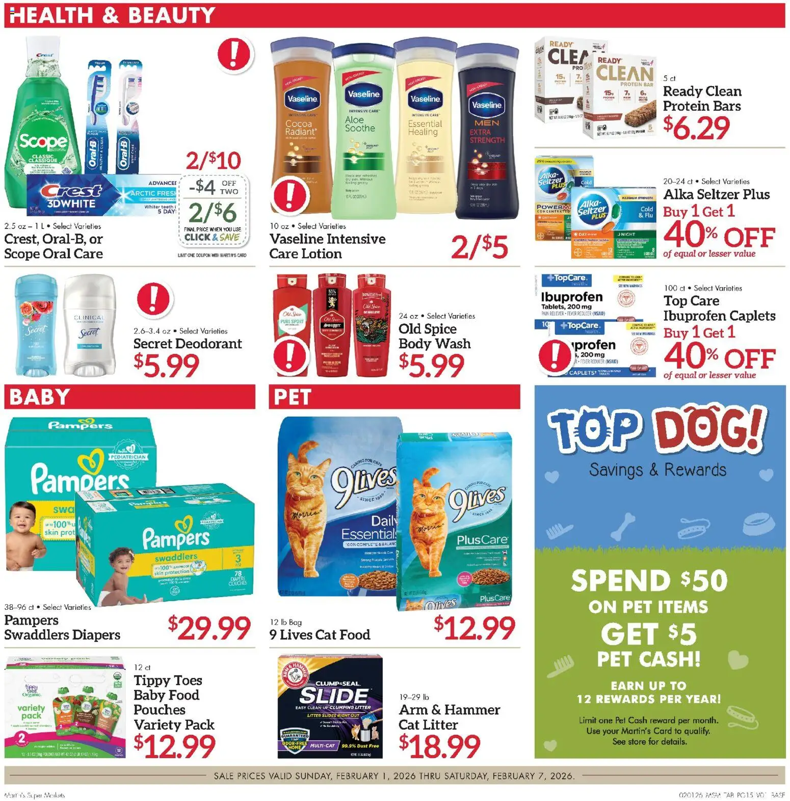 Martin’s - Next Ad - IN - valid from 01.02.2026 | Page: 15 | Products: Cat Litter, Hammer, Body Wash, Baby food