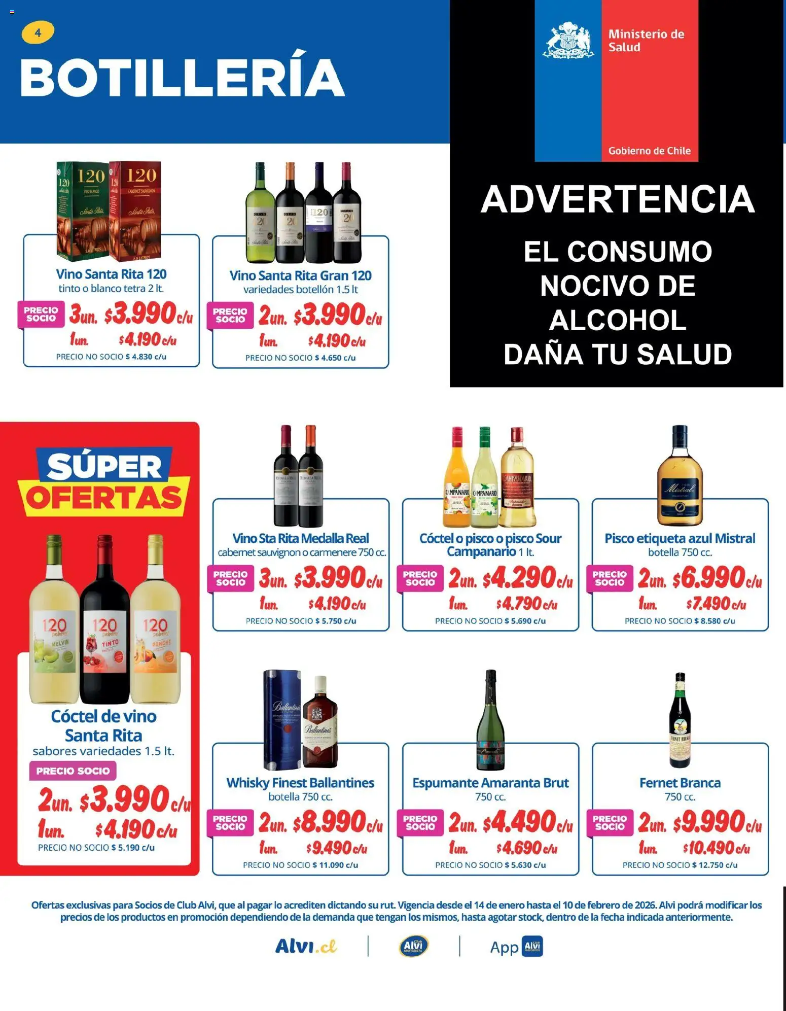 Alvi catálogo │ válido desde el 14.01.2026 | Página: 4 | Productos: Medalla, Vino, Whisky, Fernet