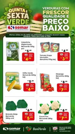 Semar Supermercado - Ofertas Quinta e Sexta Verde - Pré-Visualização do folheto da loja Semar Supermercado, válido de 26.02.2026