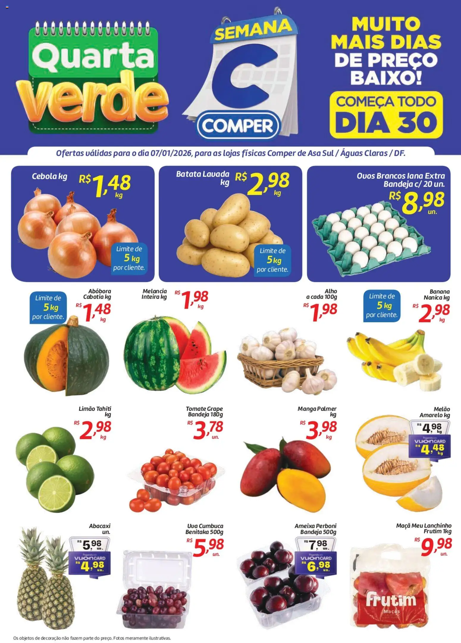 Comper Folheto - válido de 07.01.2026 | Página: 1 | Produtos: Abóbora, Alho, Cebola, Bandeja