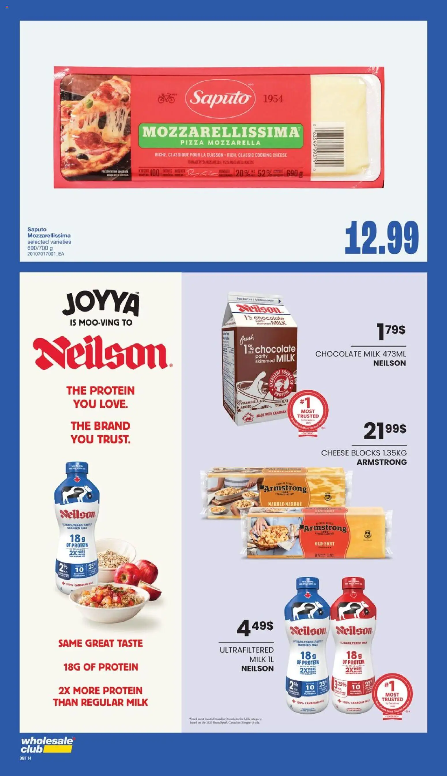 Wholesale Club flyer valid from 23.10.2025 | Page: 18 | Products: Milk, Cheese, Chocolate, Pizza