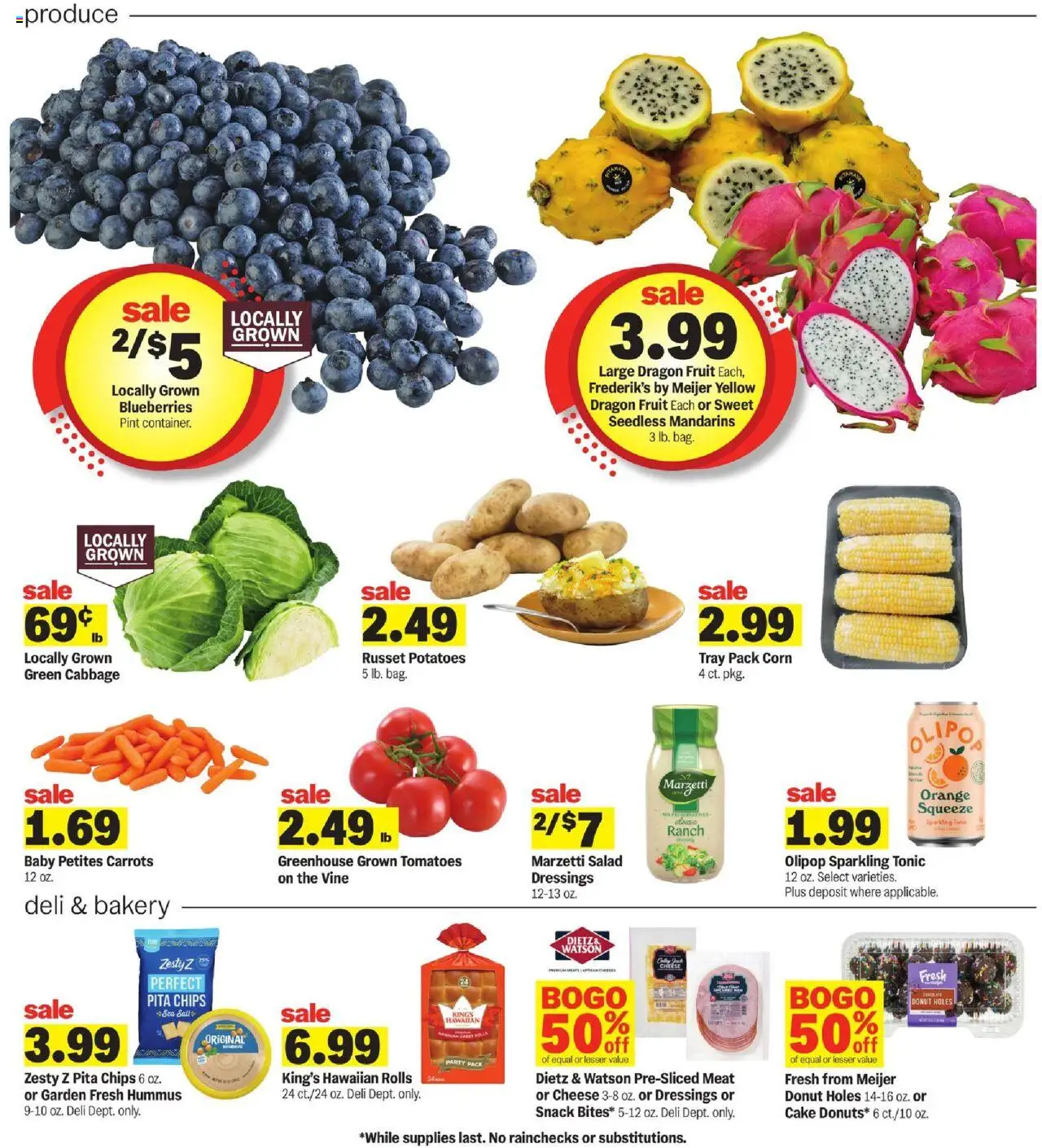 Meijer Weekly Ad - valid from 03.08.2025 | Page: 6 | Products: Bakery, Tomatoes, Potatoes, Cabbage