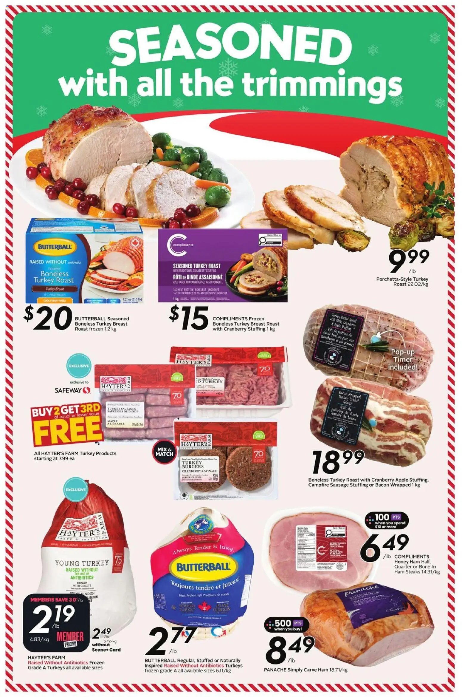 Safeway flyer valid from 04.12.2025 | Page: 19 | Products: Turkey, Toner, Ham