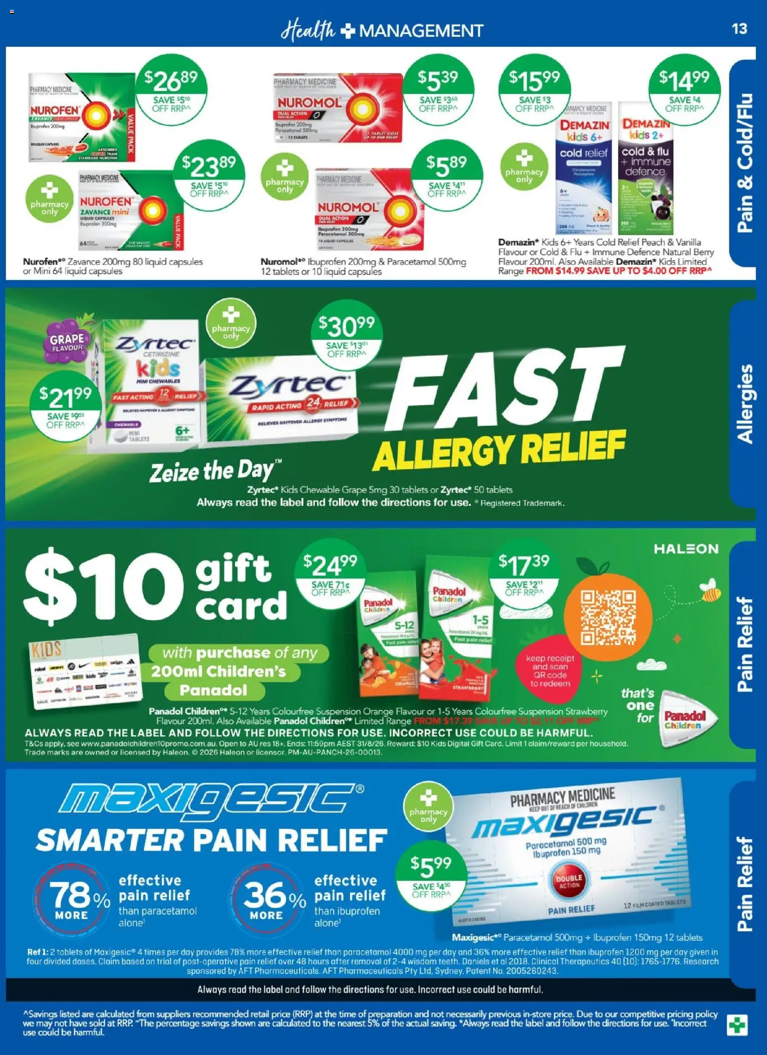 Terry White catalogue - valid from 16.04.2026 | Page: 13 | Products: Peach, Tablets, Pain relief, Allergy