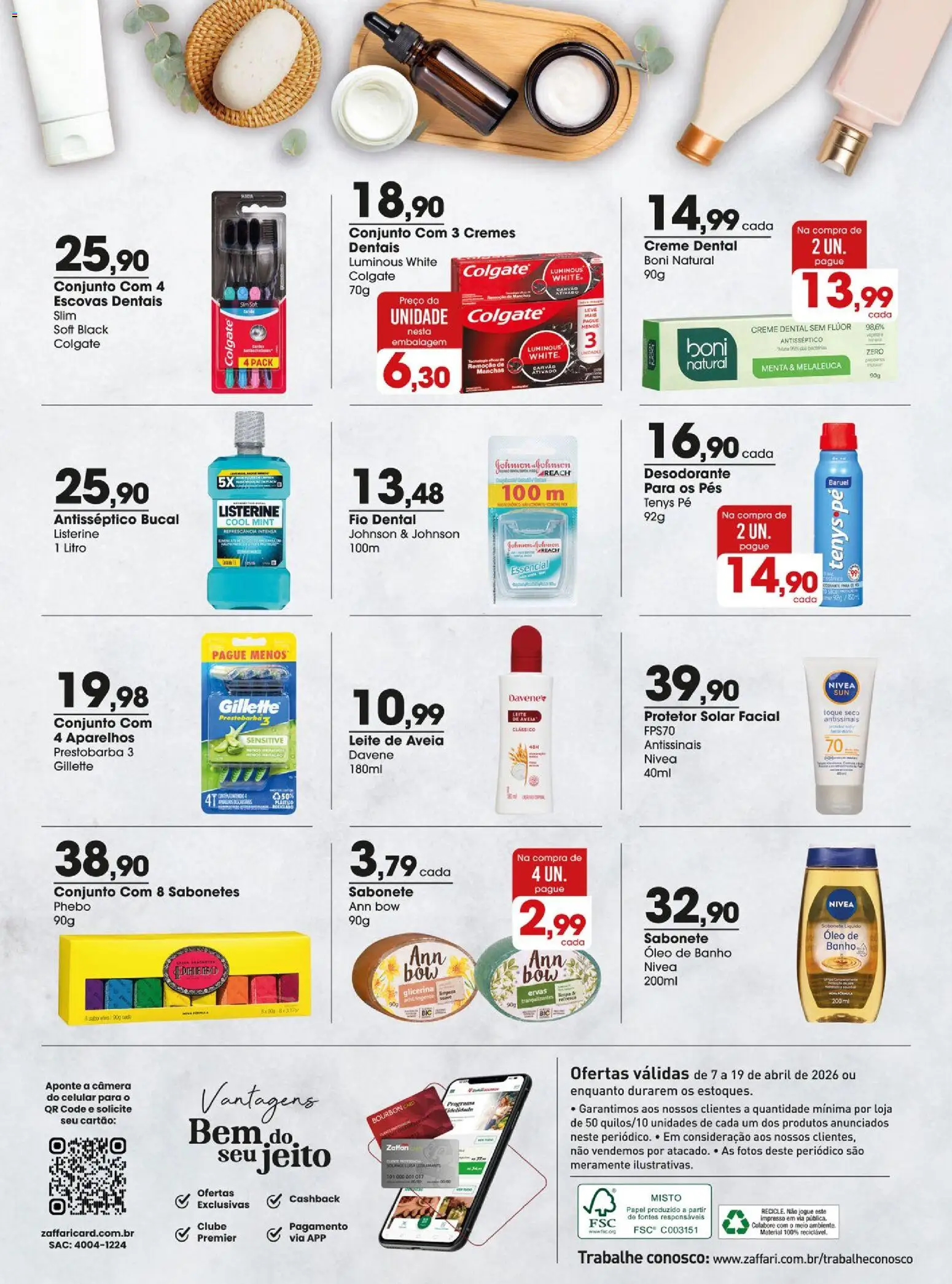 Zaffari Folheto - válido de 07.04.2026 | Página: 14 | Produtos: Óleo, Aveia, Creme dental, Protetor solar facial