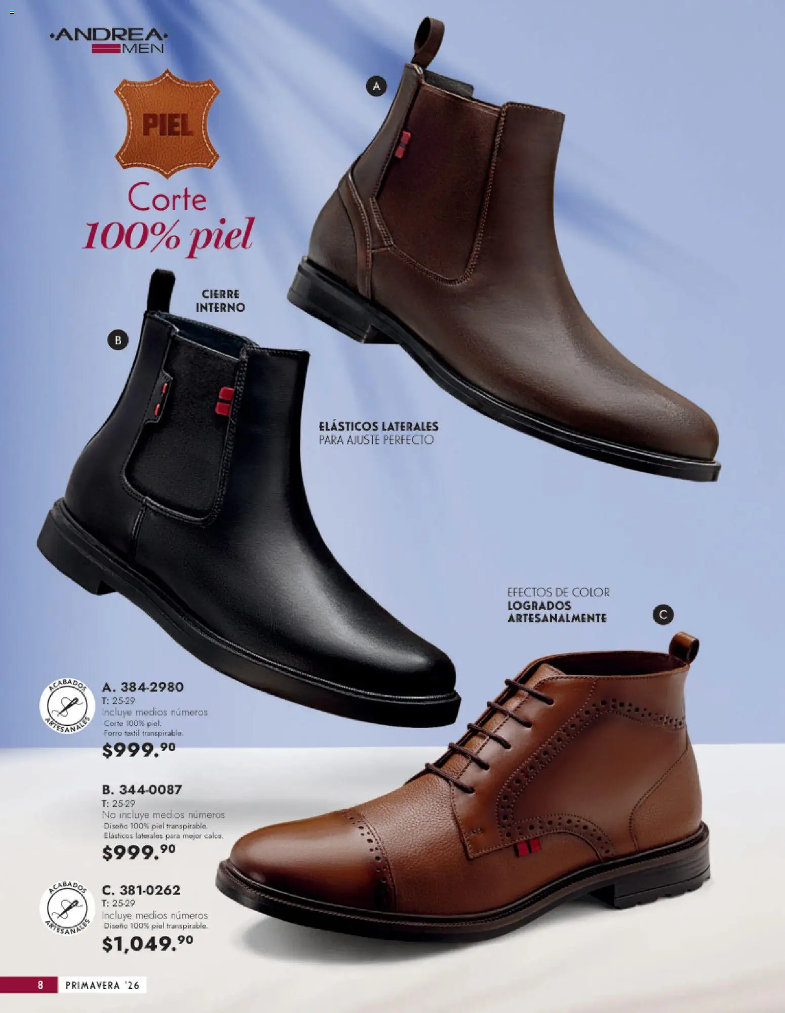 Nuevas ofertas de Andrea válidas en toda la República Mexicana desde el 25.01.2026. ¡Encuentra las mejores ofertas en Andrea catálogo Calzado Caballero! | Página: 8