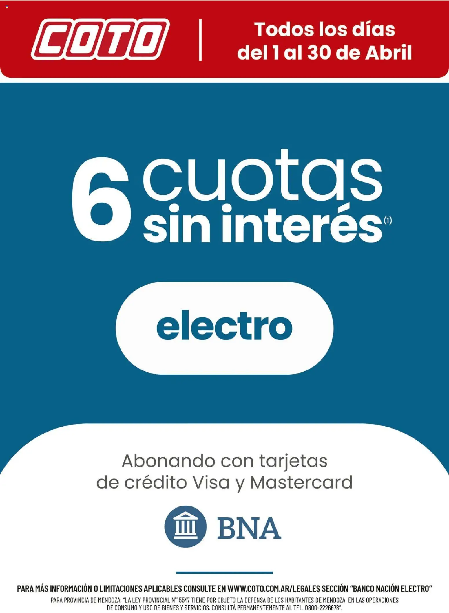 Coto - BNA Electro Abril │ válido desde el 01.04.2026 | Página: 1 | Productos: Banco