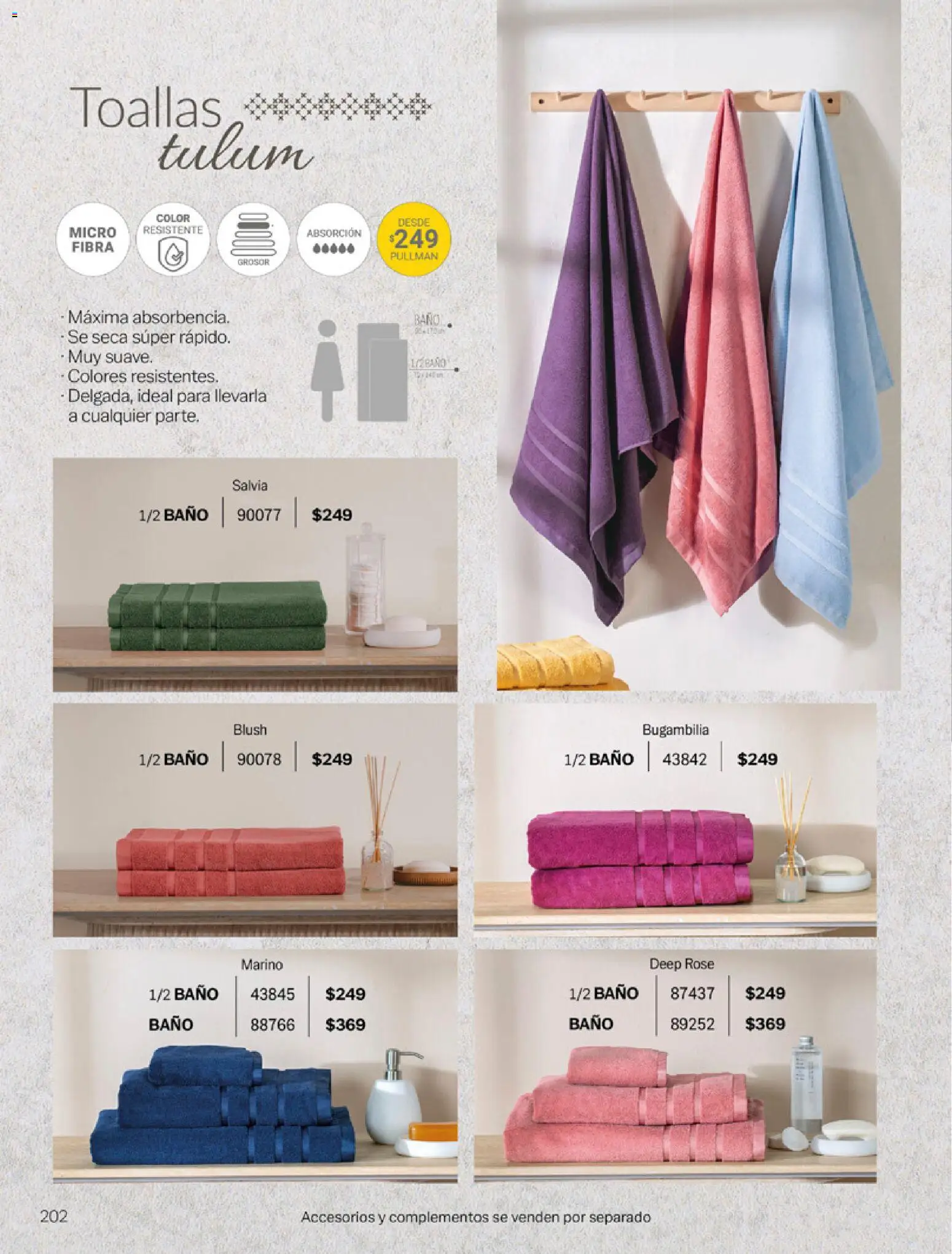 Nuevas ofertas de Vianney válidas en toda la República Mexicana desde el 06.03.2026. ¡Encuentra las mejores ofertas en Vianney catálogo Tu hogar, nuestra pasión! | Página: 204 | Productos: Toallas, Baño