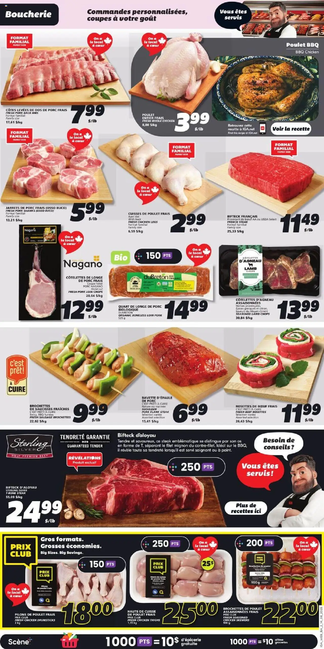 IGA flyer valid from 14.08.2025 | Page: 4 | Products: Beef, Chicken, Pork