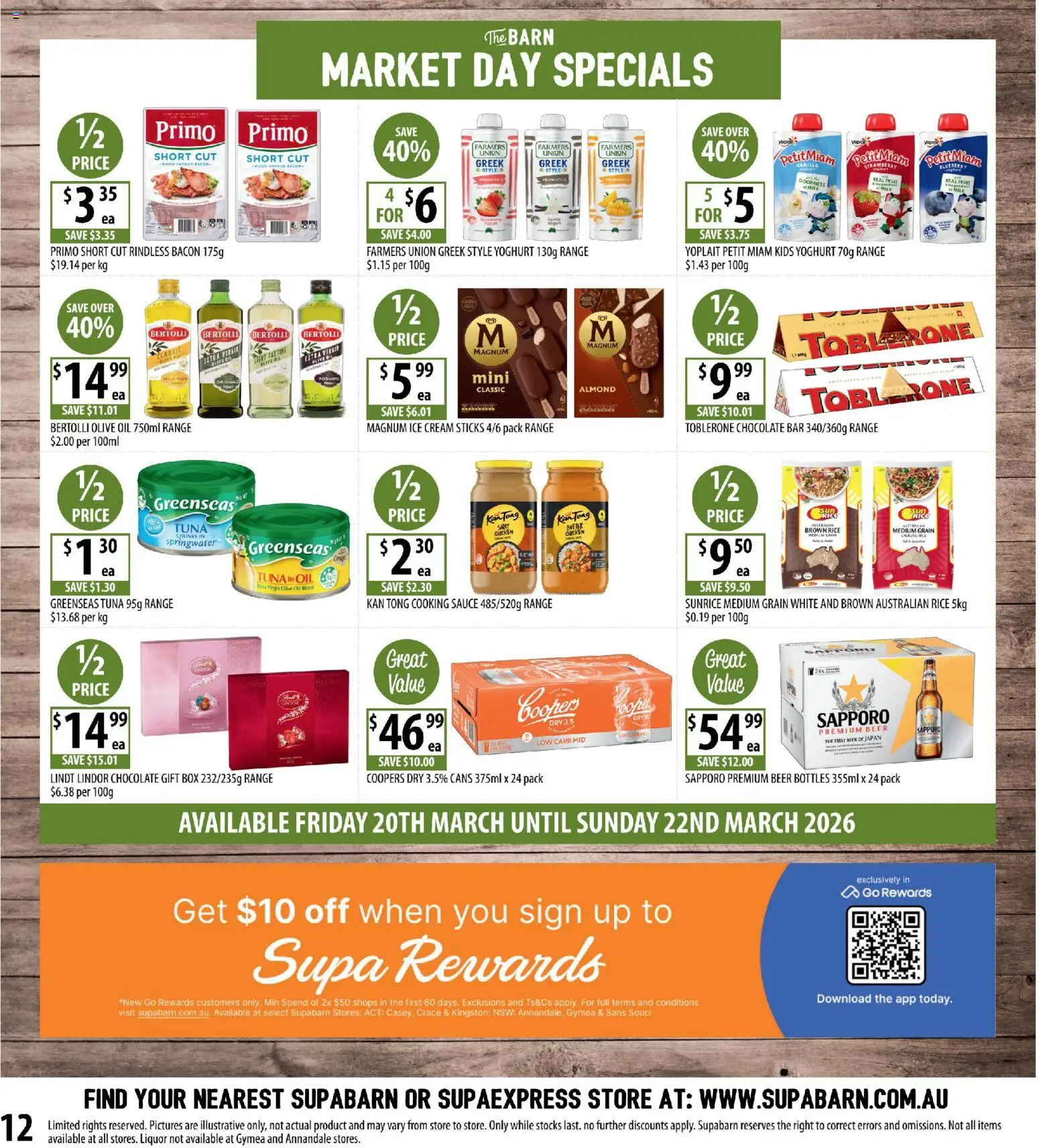 Supabarn catalogue - valid from 18.03.2026 | Page: 12 | Products: Yoghurt, Oil, Beer, Rice