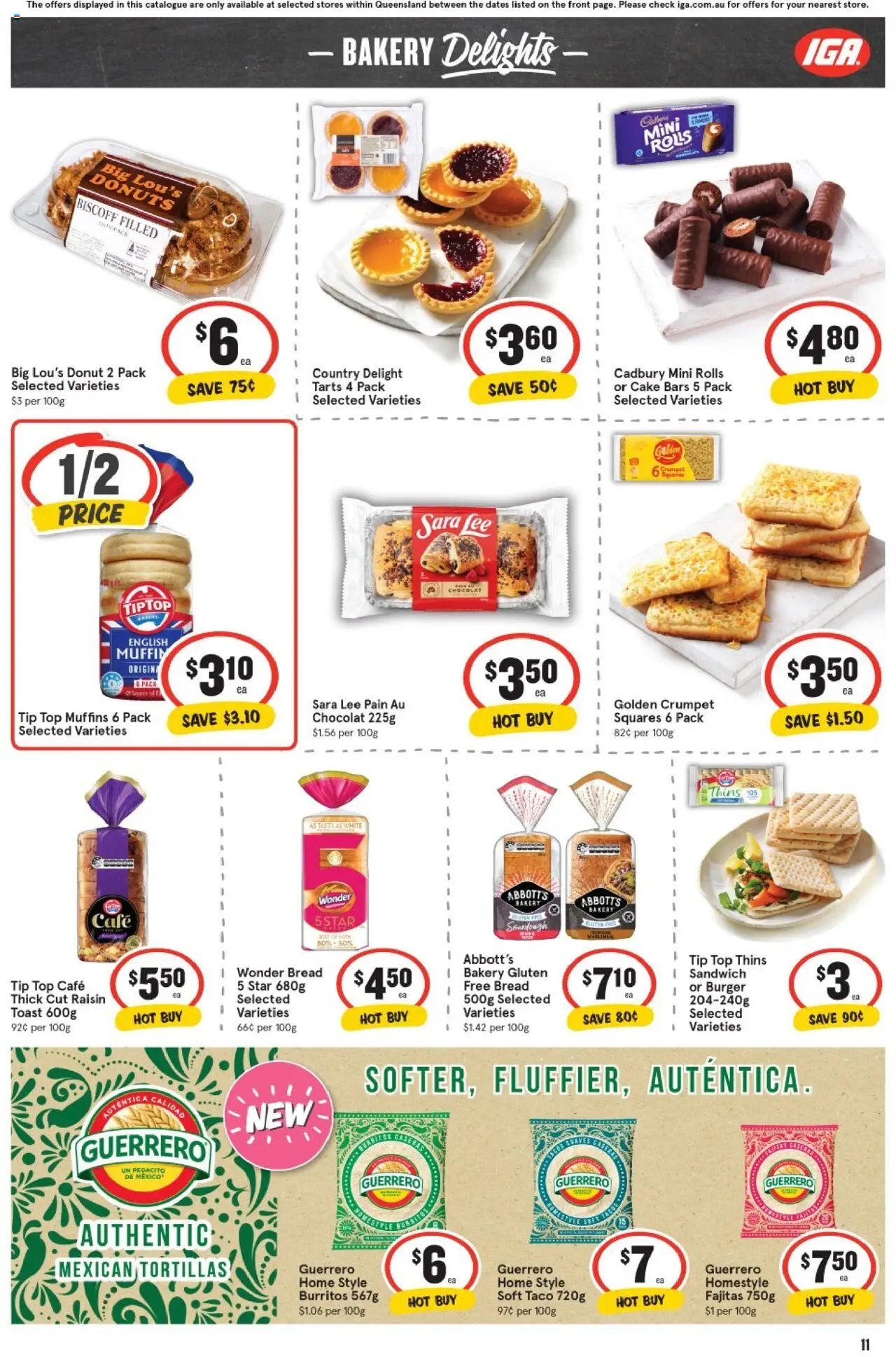 IGA catalogue - valid from 20.08.2025 | Page: 12 | Products: Donuts, Bread, Muffins, Bakery