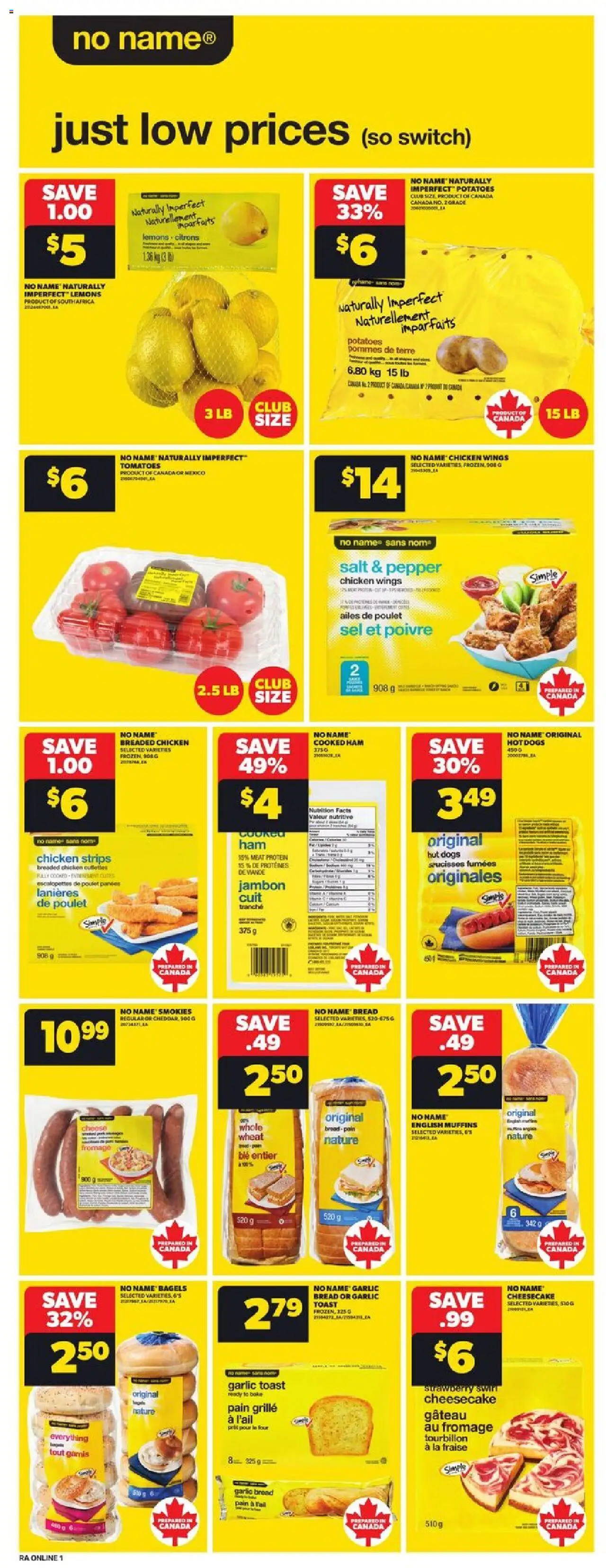 Atlantic Superstore flyer valid from 16.10.2025 | Page: 9 | Products: Chicken wings, Potatoes, Bread, Ham