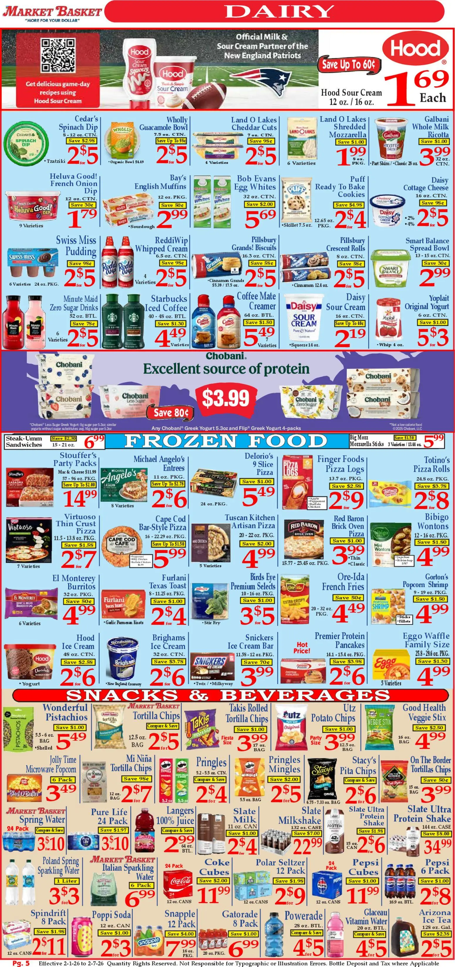 Market Basket Ad - valid from 01.02.2026 | Page: 5 | Products: Vitamin, Pizza, Sour cream, Case