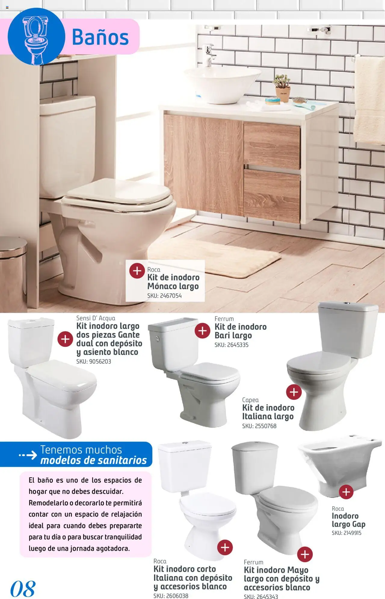 Sodimac ofertas │ válido desde el 08.09.2025 | Página: 8 | Productos: Baño, Inodoro, Té