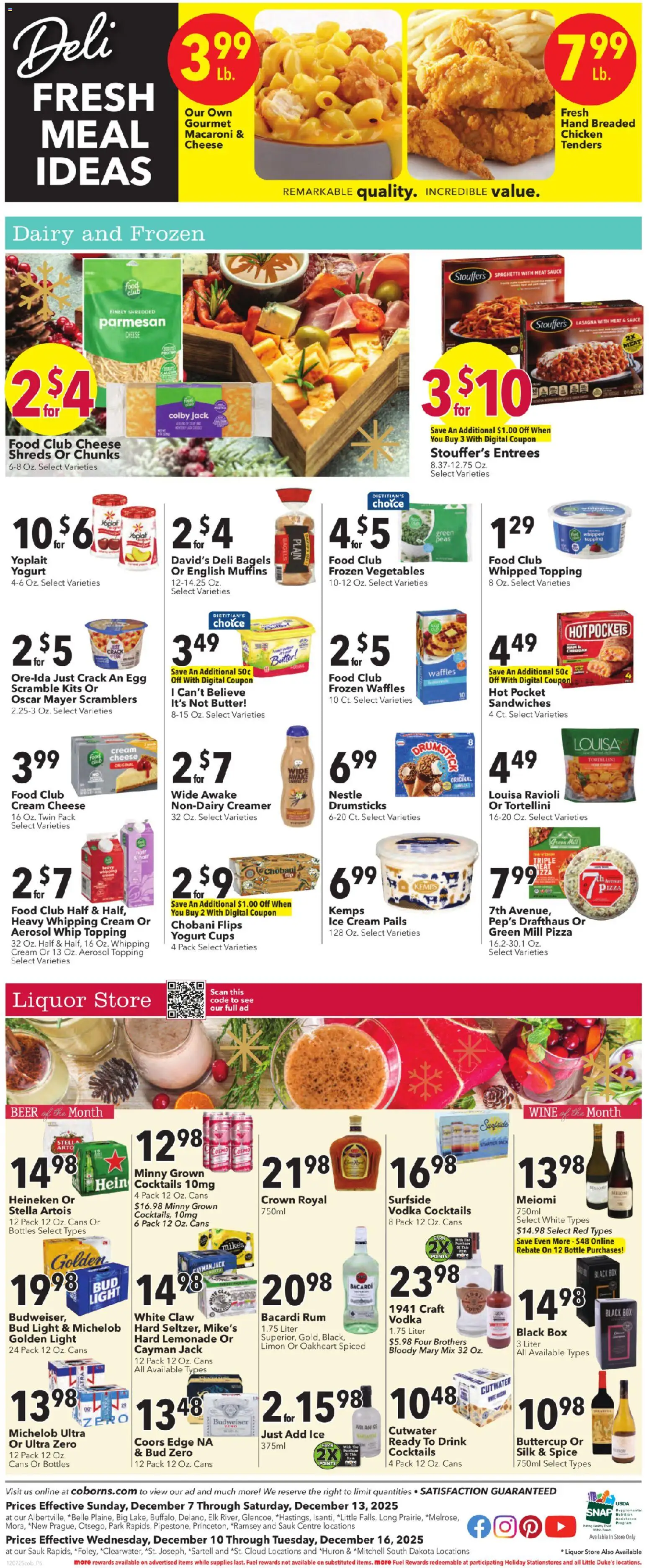 Coborn's Weekly Ad - valid from 10.12.2025 | Page: 6 | Products: Cheese, Wine, Vodka, Vegetables