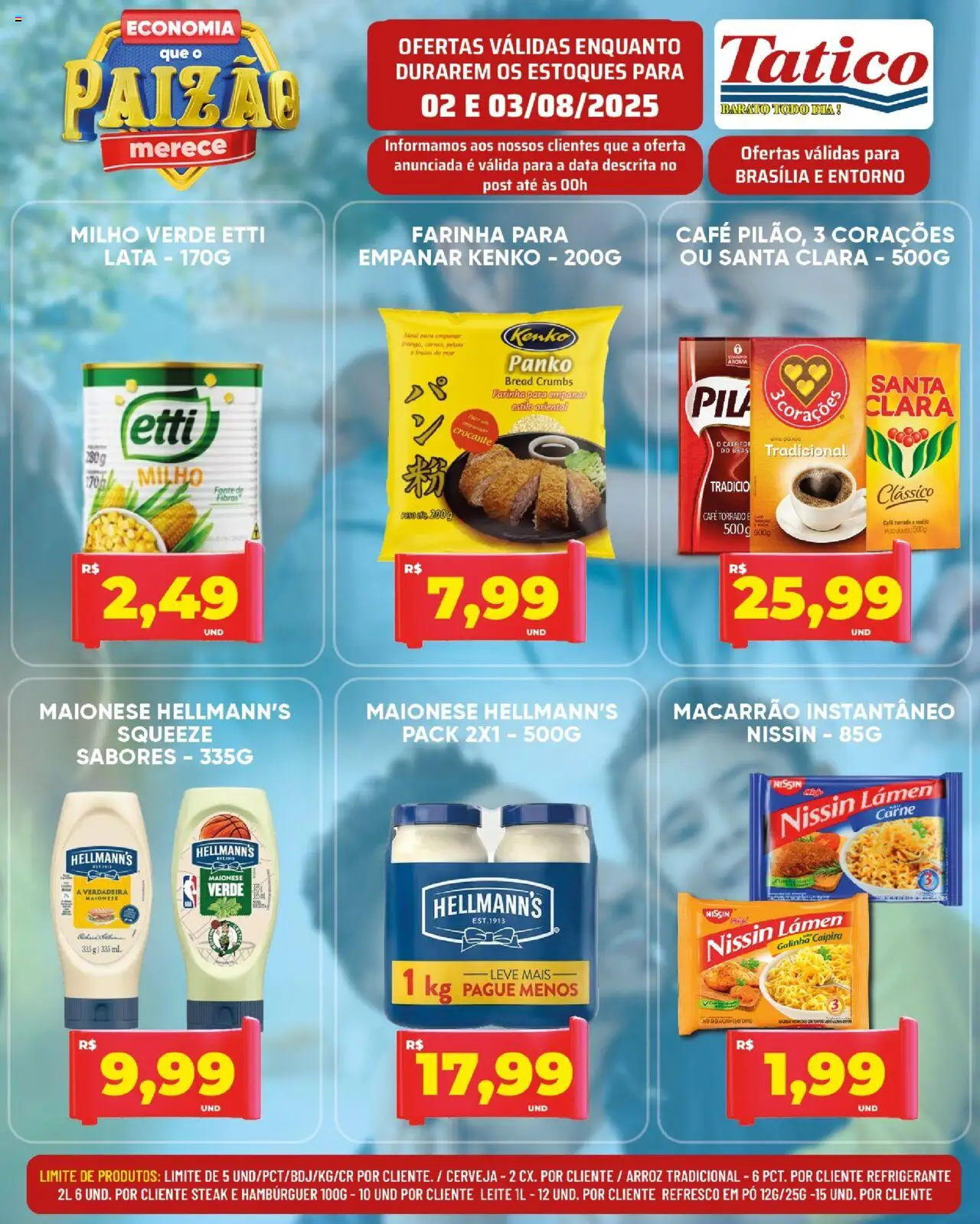Tatico Folheto - válido de 04.08.2025 | Página: 17 | Produtos: Leite, Arroz, Macarrão, Maionese