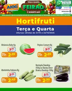 Akki Atacadista - Ofertas Hortifruti - Pré-Visualização do folheto da loja Akki Atacadista, válido de 21.10.2025 | Página: 4 | Produtos: Melancia, Abobrinha, Berinjela, Bandeja