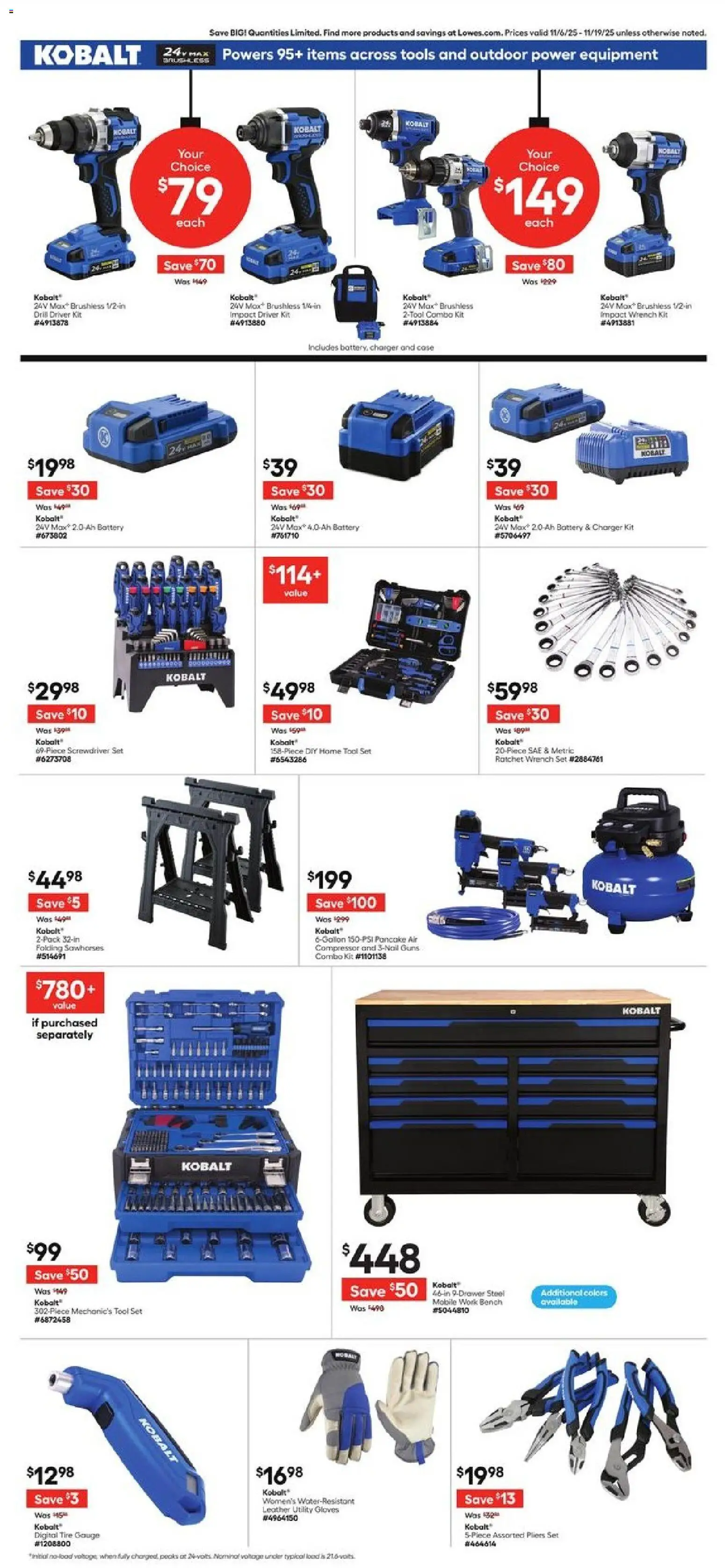 Lowe's Weekly Ad - valid from 06.11.2025 | Page: 7 | Products: Compressor, Battery, Tire, Charger