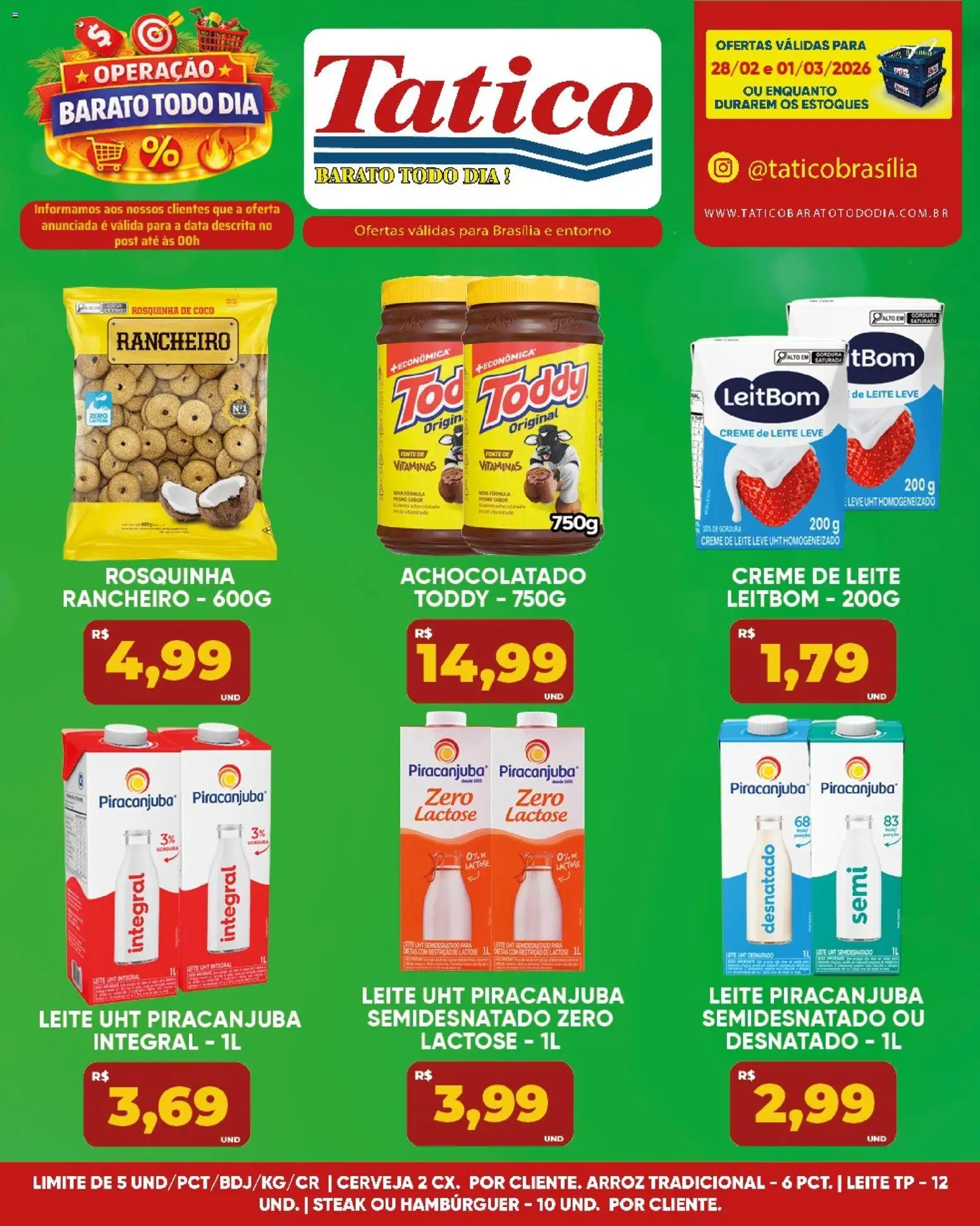 Tatico Folheto - válido de 02.03.2026 | Página: 23 | Produtos: Coco, Achocolatado, Hambúrguer, Rosquinha