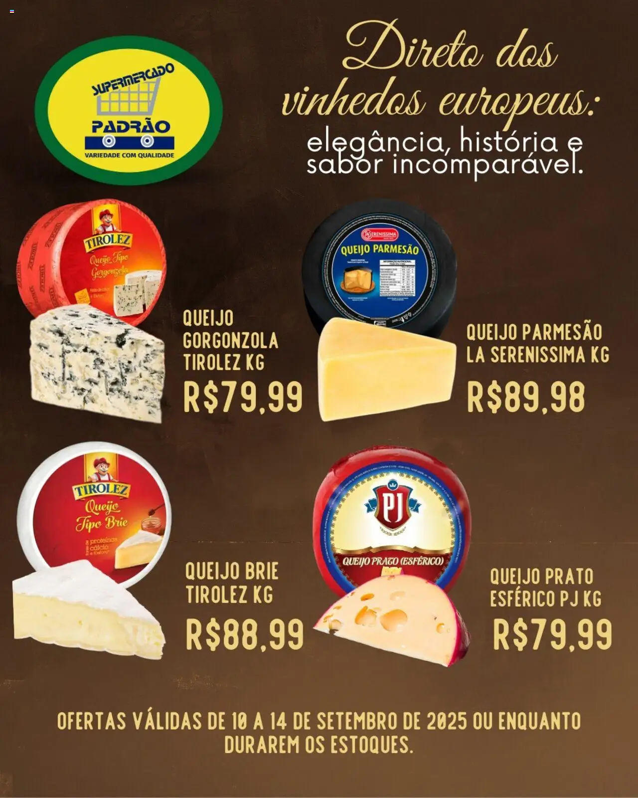 Supermercado Padrão Folheto - válido de 10.09.2025 | Página: 6 | Produtos: Queijo, Parmesão, Brie, Cálcio