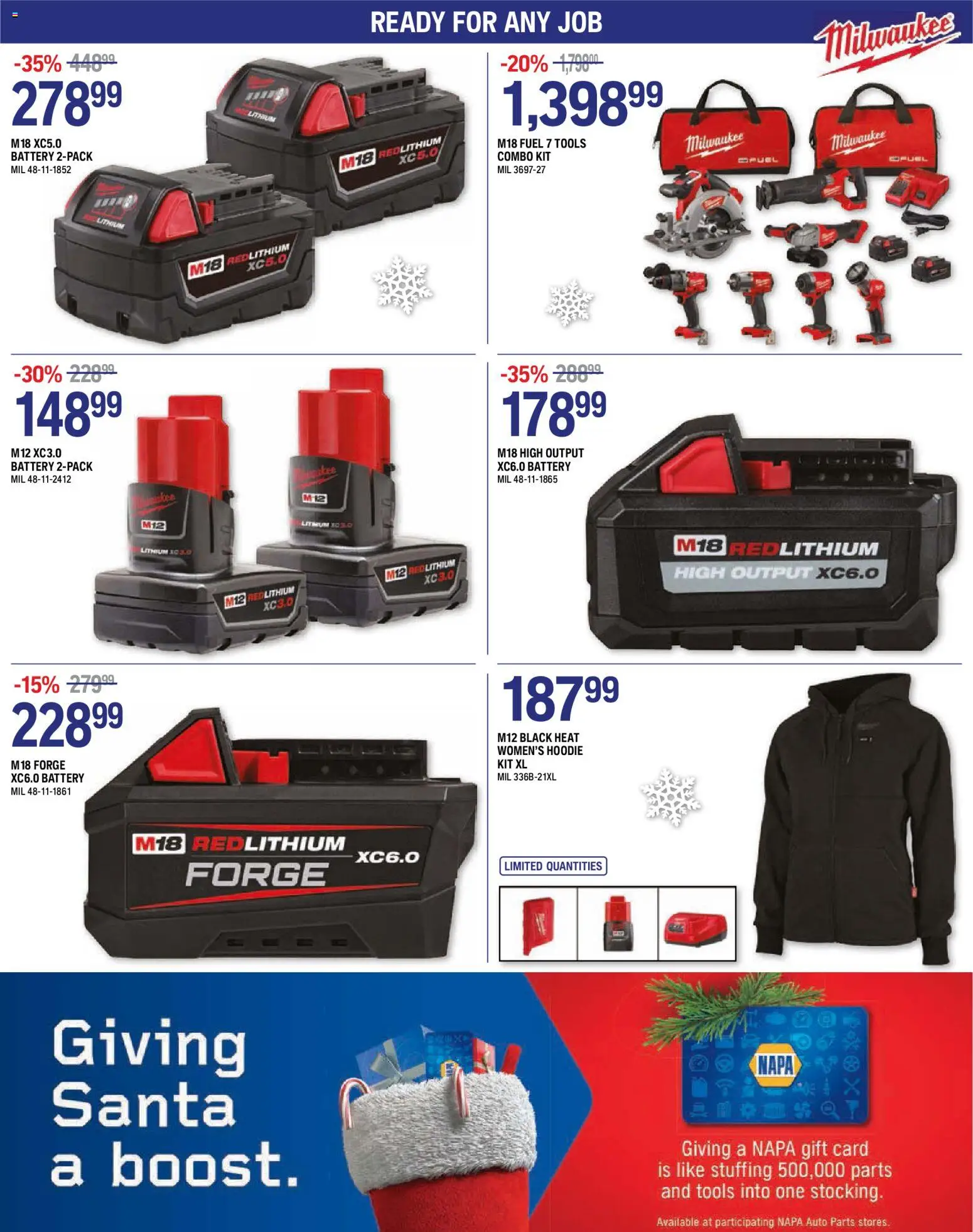 NAPA Auto Parts flyer valid from 13.11.2025 | Page: 4 | Products: Battery, Hoodie