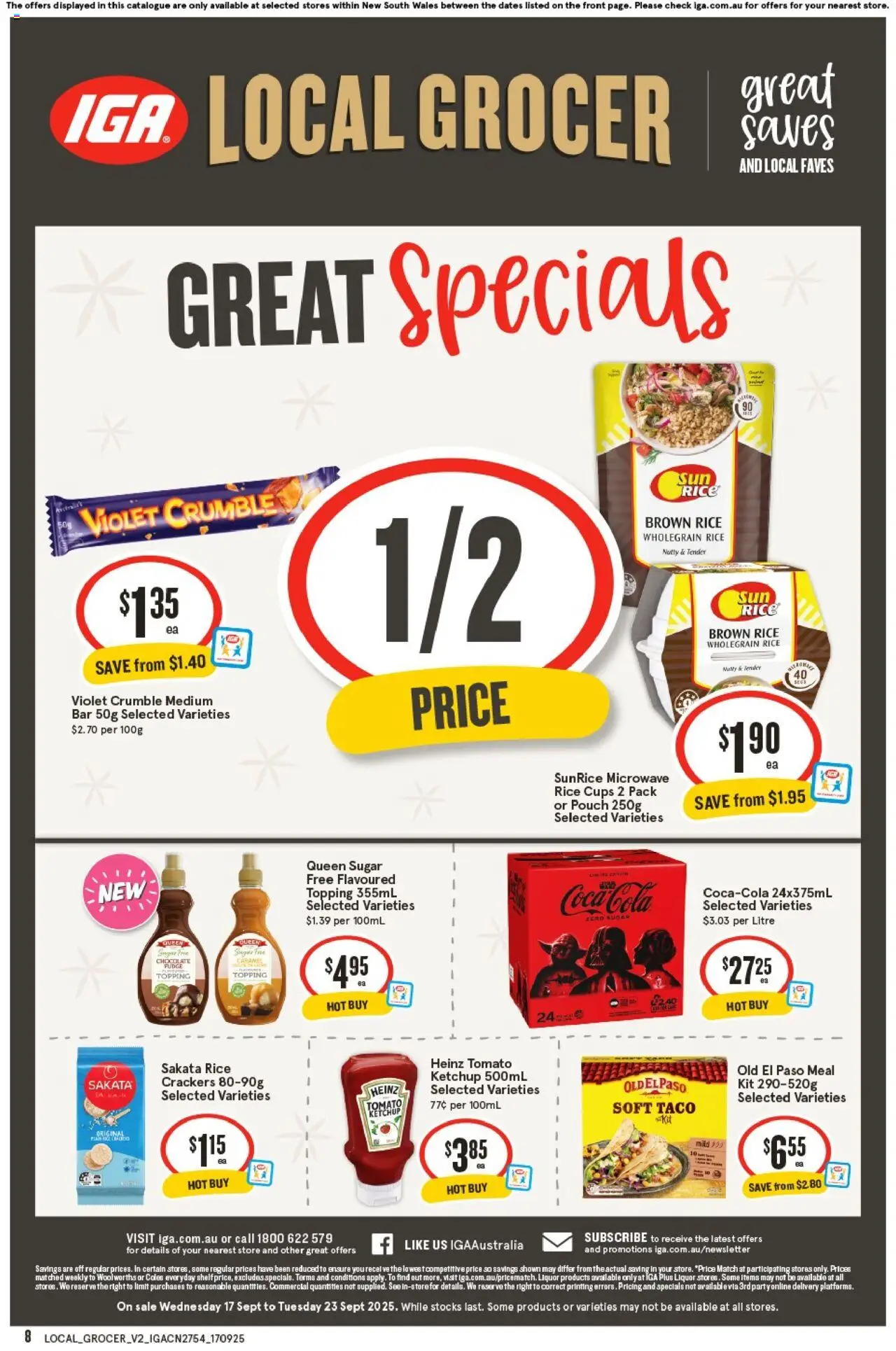 IGA catalogue - valid from 17.09.2025 | Page: 8 | Products: Cups, Crackers, Rice, Platforms