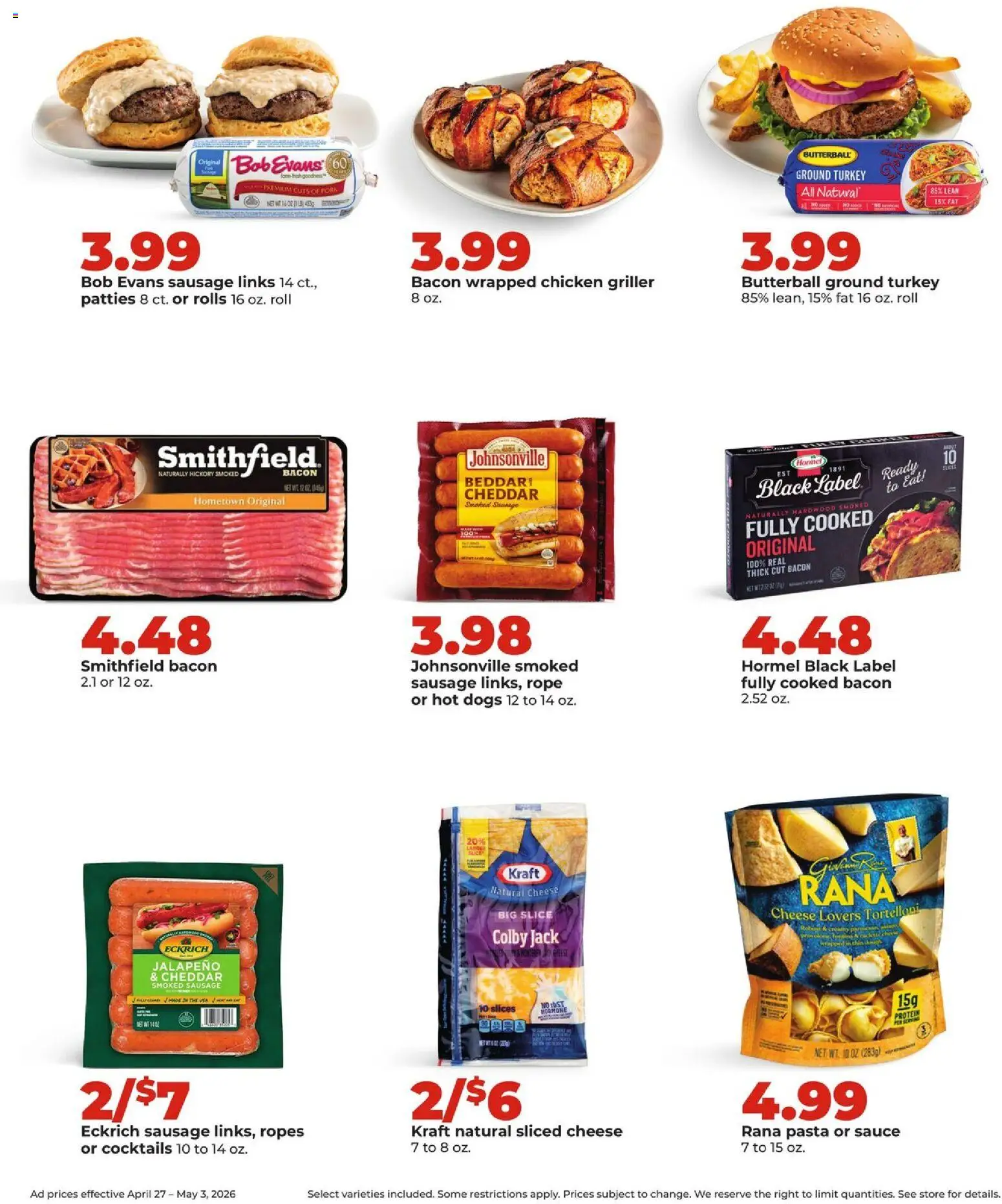 HyVee Weekly Ad - valid from 27.04.2026 | Page: 13 | Products: Cheese, Pork, Sauce, Hot Dogs