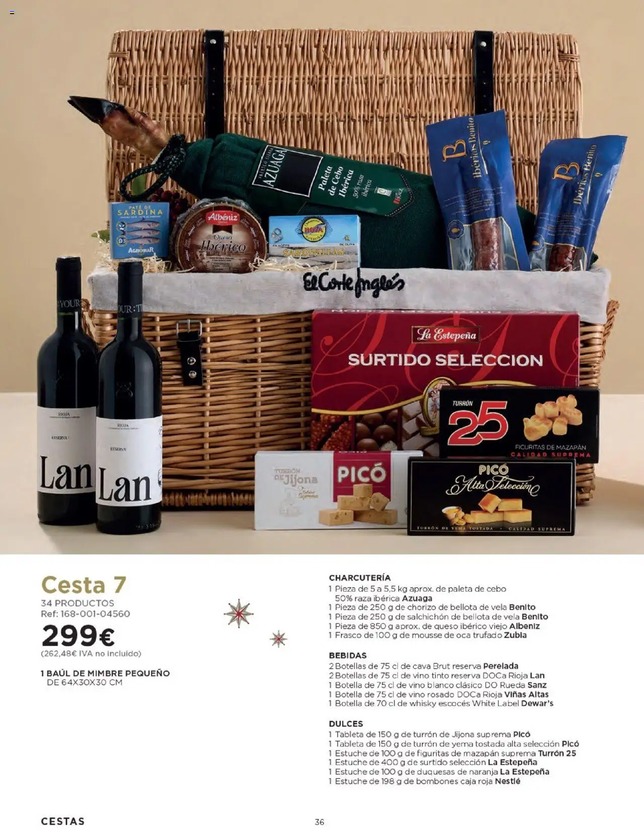 Nuevas ofertas de El Corte Inglés válidas en toda la República Mexicana desde el 03.10.2025. ¡Encuentra las mejores ofertas en El Corte Inglés - Catálogo Cestas Navidad 2025! | Página: 36 | Productos: Bombones, Paleta, Botella, Caja