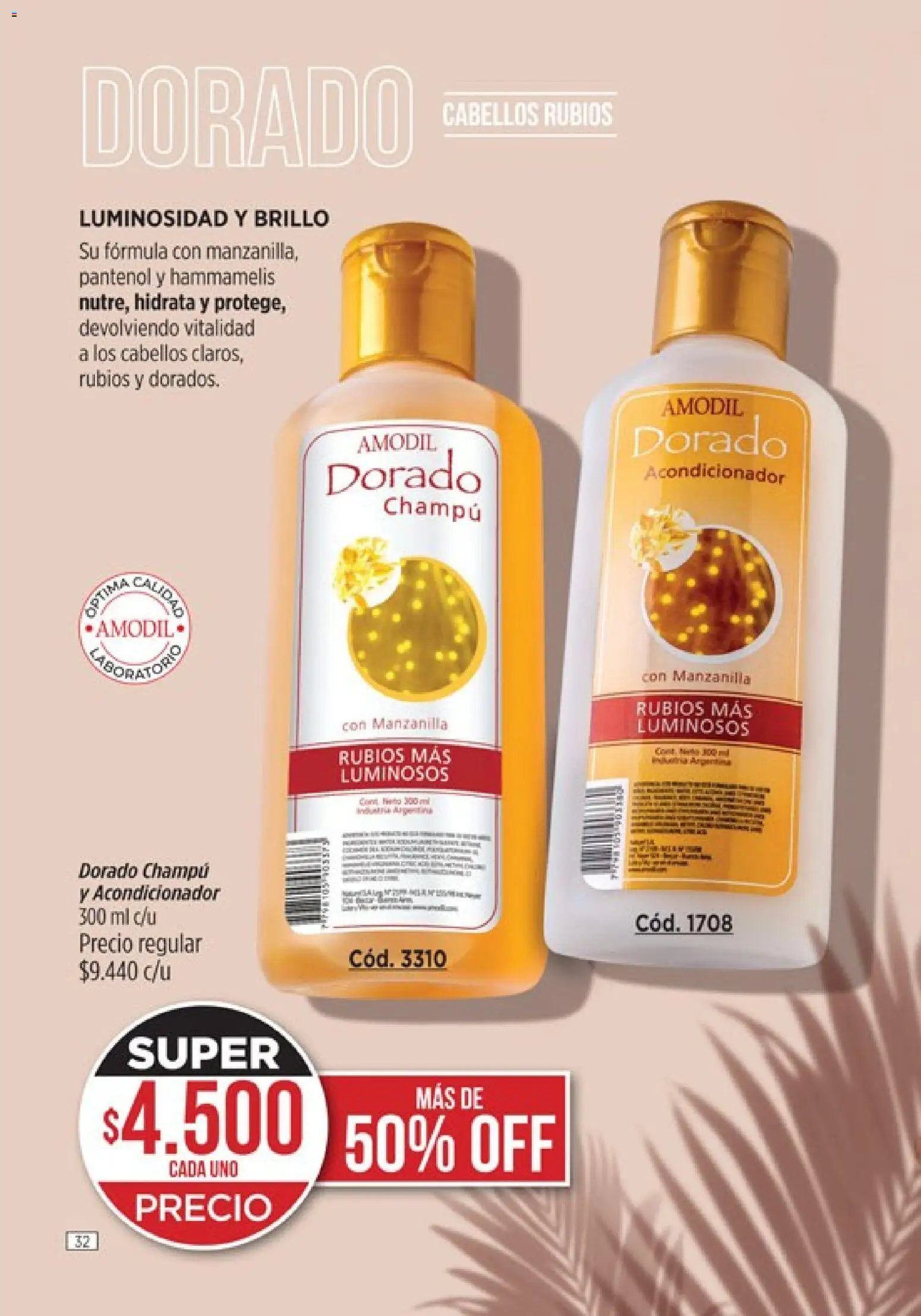 Catálogo Amodil Campaña 1/2026 │ válido desde el 01.01.2026 | Página: 32 | Productos: Champú, Acondicionador, Brillo