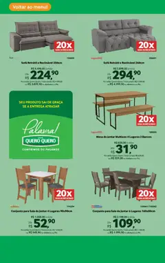 Lojas Quero-Quero ofertas Festival da Casa - Pré-Visualização do folheto da loja Lojas Quero-Quero, válido de 16.03.2026 | Página: 15 | Produtos: Sofá, Mesa, Mesa de jantar