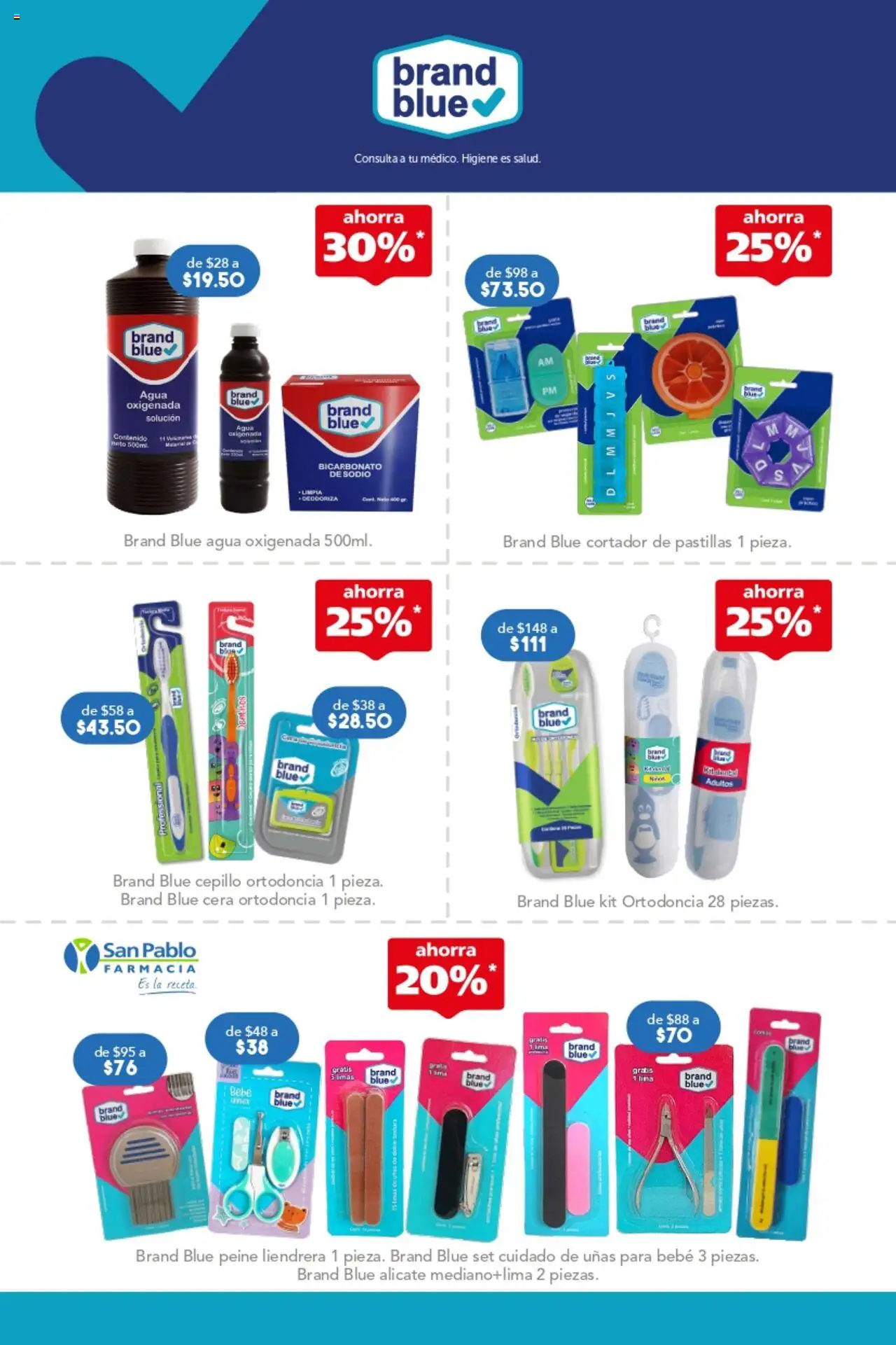 Nuevas ofertas de Farmacia San Pablo válidas en toda la República Mexicana desde el 24.08.2025. ¡Encuentra las mejores ofertas en Farmacia San Pablo catálogo! | Página: 7 | Productos: Agua oxigenada, Cepillo, Agua, Cera