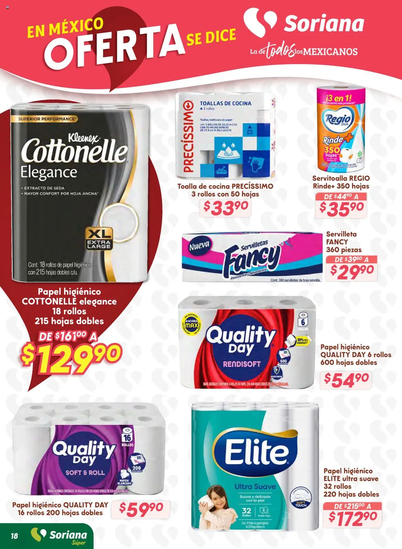 Nuevas ofertas de Soriana válidas en toda la República Mexicana desde el 16.10.2025. ¡Encuentra las mejores ofertas en Soriana - Preciazazaso Súper: Ags, Col, Gto, Jal, Mich! | Página: 25 | Productos: Papel higiénico, Cocina, Toallas, Servilletas