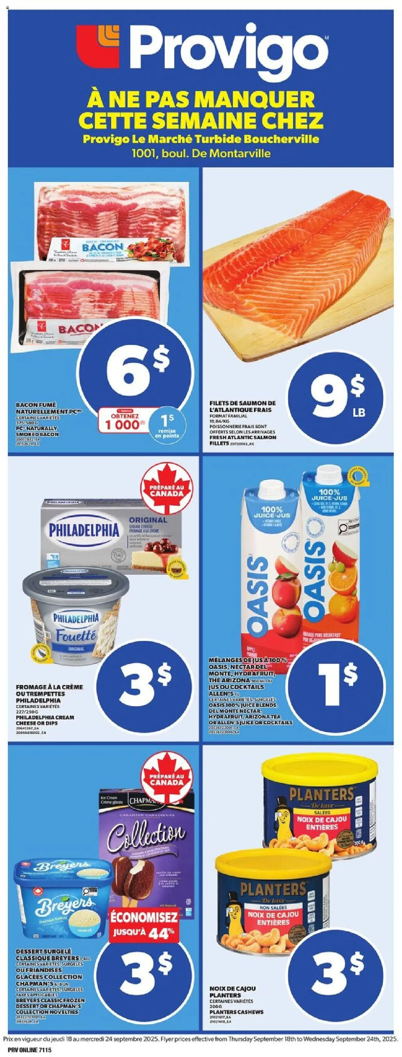 Provigo flyer valid from 18.09.2025 | Page: 1 | Products: Tea, Cream, Ice cream, Cheese