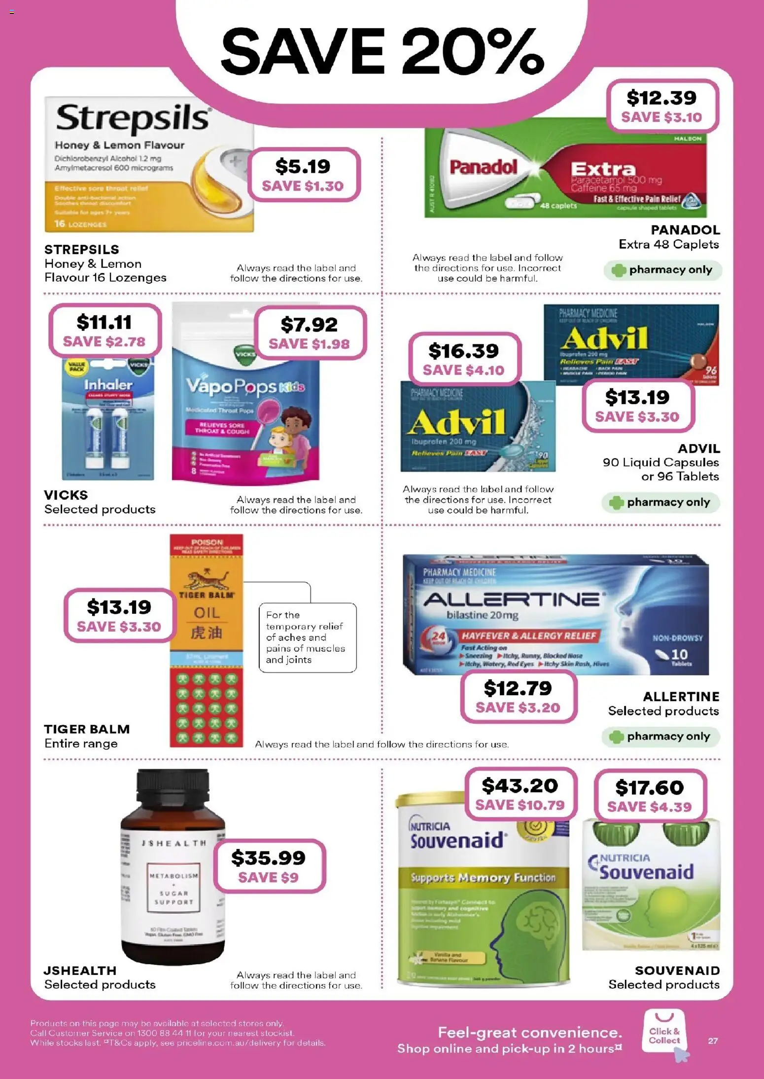 Priceline Pharmacy catalogue - valid from 18.02.2026 | Page: 27 | Products: Sugar, Tablets, Pain relief, Allergy