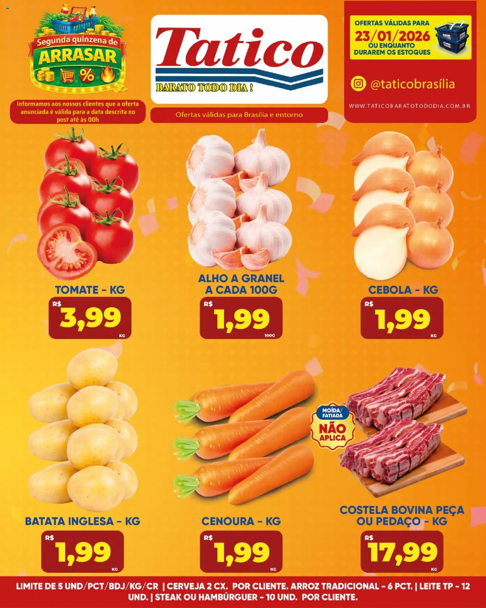 Tatico Folheto - válido de 23.01.2026 | Página: 9 | Produtos: Alho, Arroz, Hambúrguer, Batata