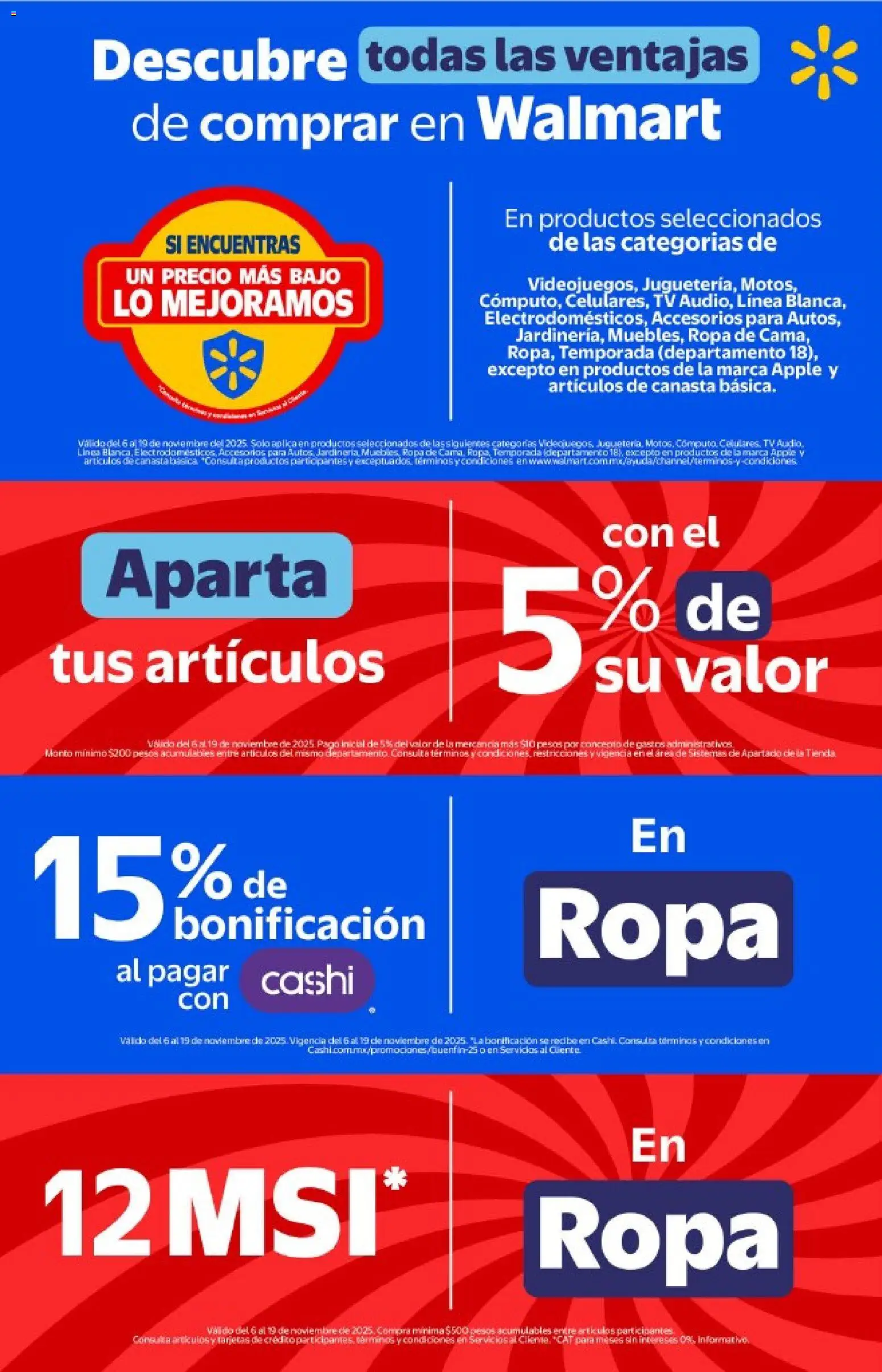 Nuevas ofertas de Walmart válidas en toda la República Mexicana desde el 06.11.2025. ¡Encuentra las mejores ofertas en Walmart Buen Fin ! | Página: 3 | Productos: Audio, Ropa, Cama, Canasta