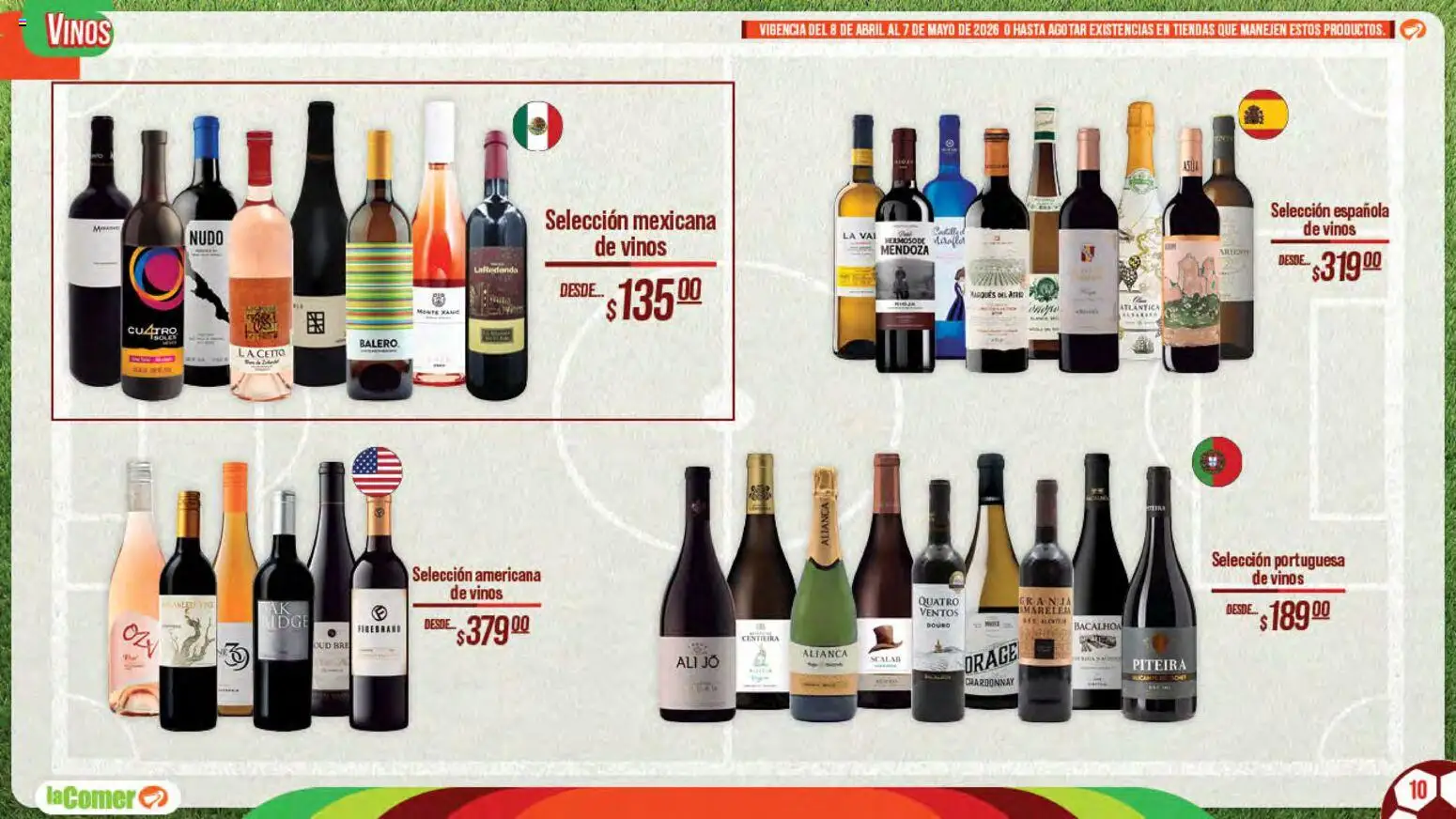 Nuevas ofertas de La Comer válidas en toda la República Mexicana desde el 08.04.2026. ¡Encuentra las mejores ofertas en La Comer folleto Patrocinador oficial del jugador No.12! | Página: 10