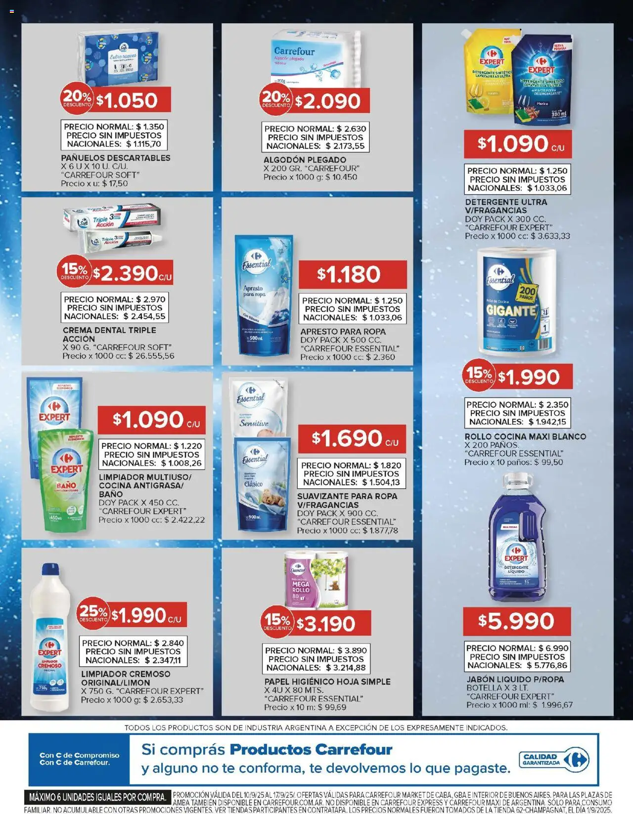 Carrefour Market catálogo │ válido desde el 10.09.2025 | Página: 10 | Productos: Botella, Cocina, Lavavajillas, Detergente
