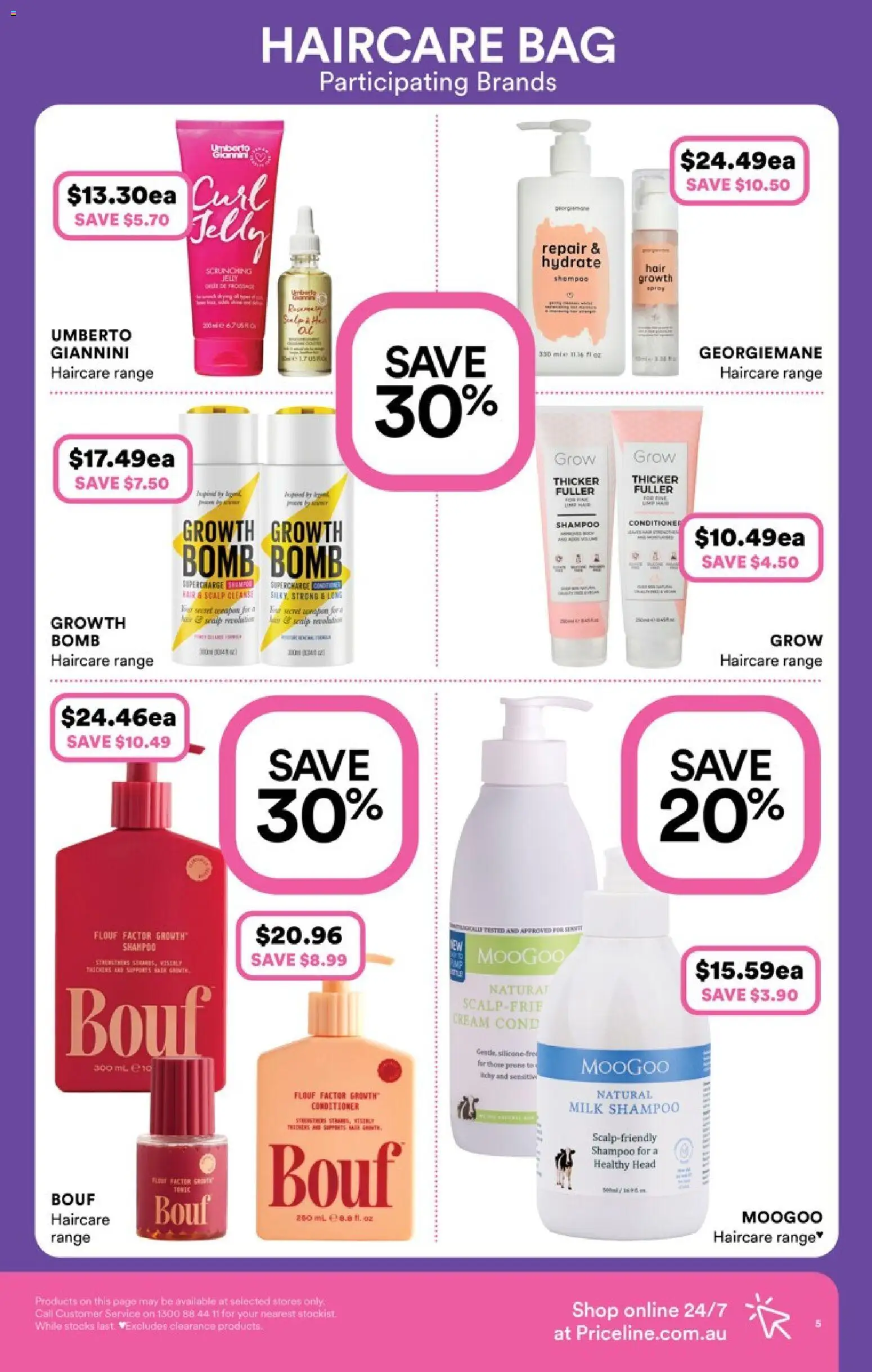 Priceline Pharmacy catalogue - valid from 22.01.2026 | Page: 5 | Products: Milk, Shampoo, Conditioner, Cream