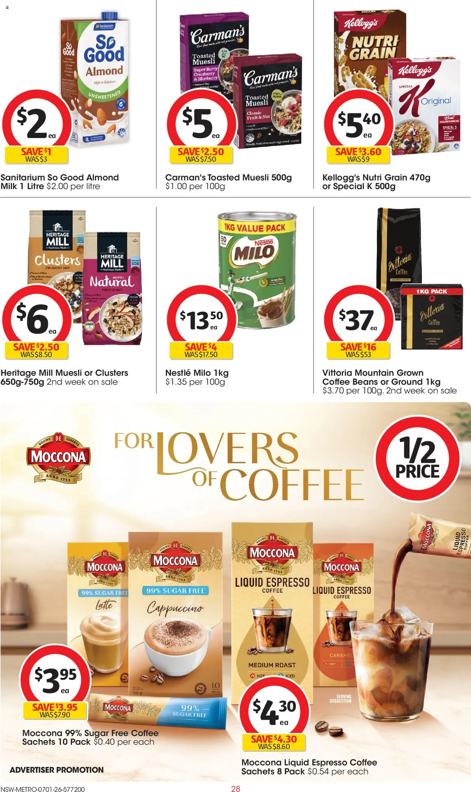 Coles catalogue - valid from 07.01.2026 | Page: 28 | Products: Milk, Coffee, Sugar, Vitamin