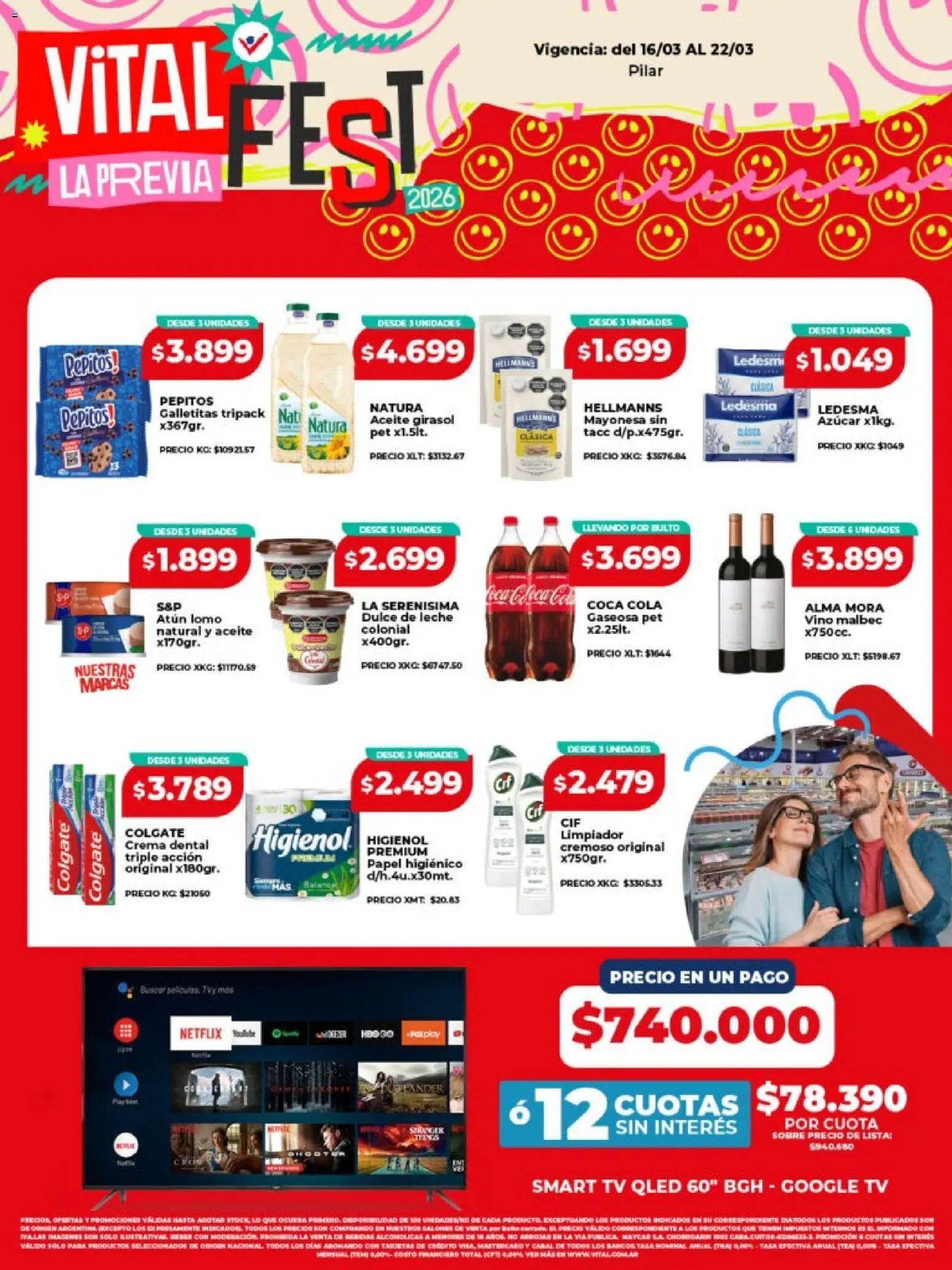 Vital - Especial ofertas │ válido desde el 16.03.2026 | Página: 1 | Productos: Sobre, Azucar, Leche, Crema