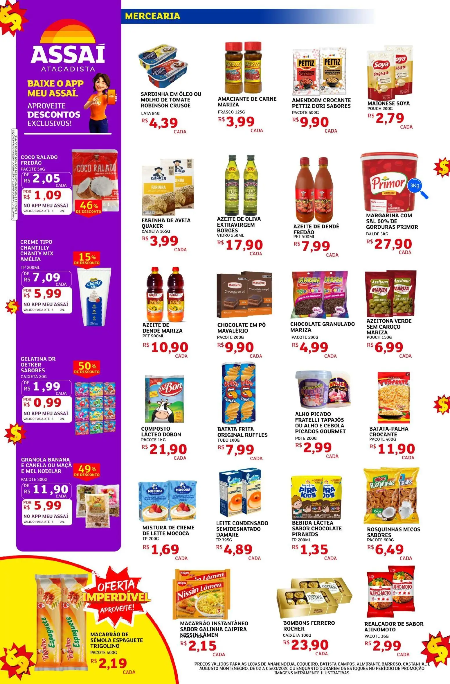 Assaí Atacadista Folheto - válido de 02.03.2026 | Página: 2 | Produtos: Alho, Mel, Azeite, Pá