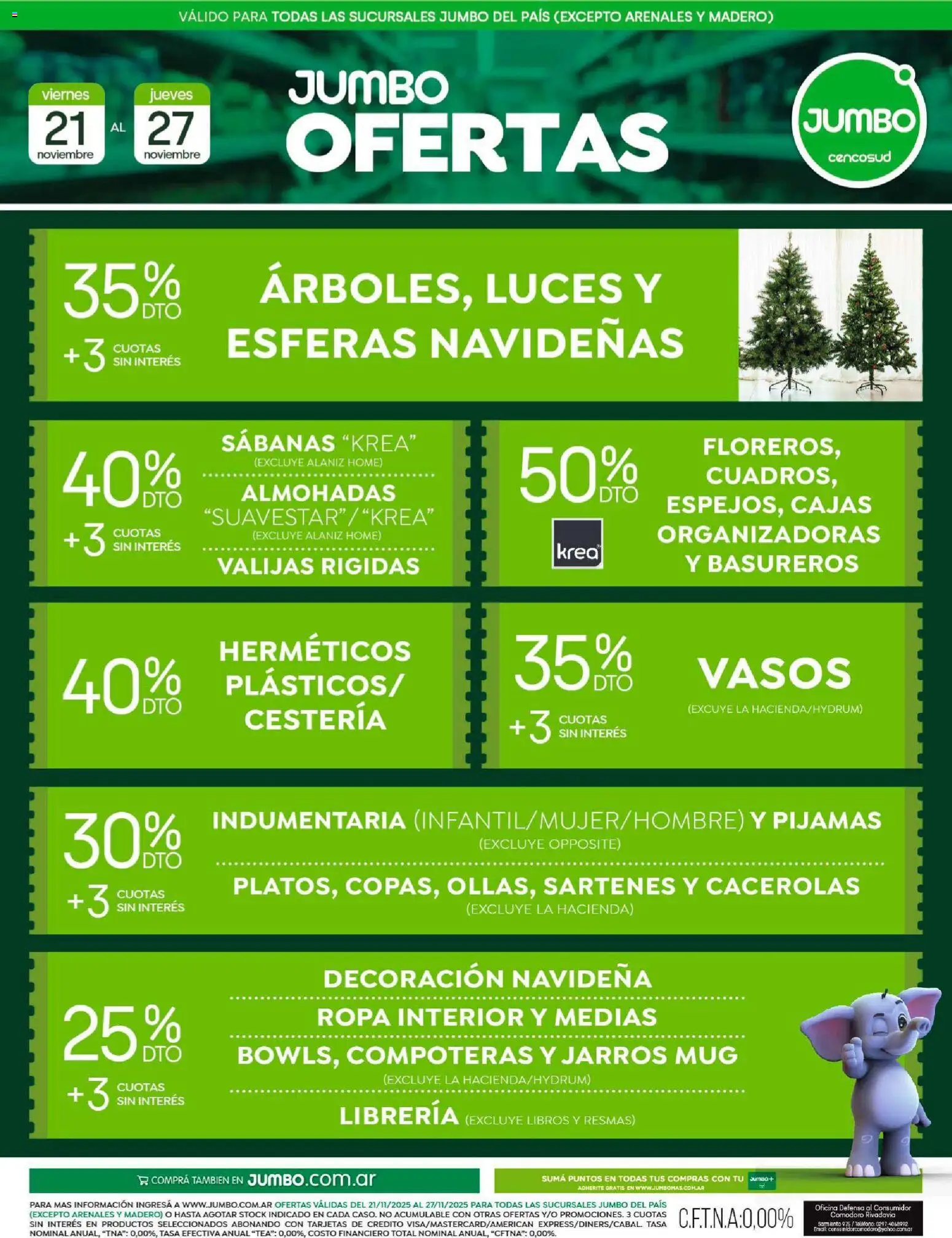Jumbo - Oferta | Electro y Hogar │ válido desde el 21.11.2025 | Página: 2 | Productos: Teléfono, Sabanas, Ropa interior, Vasos