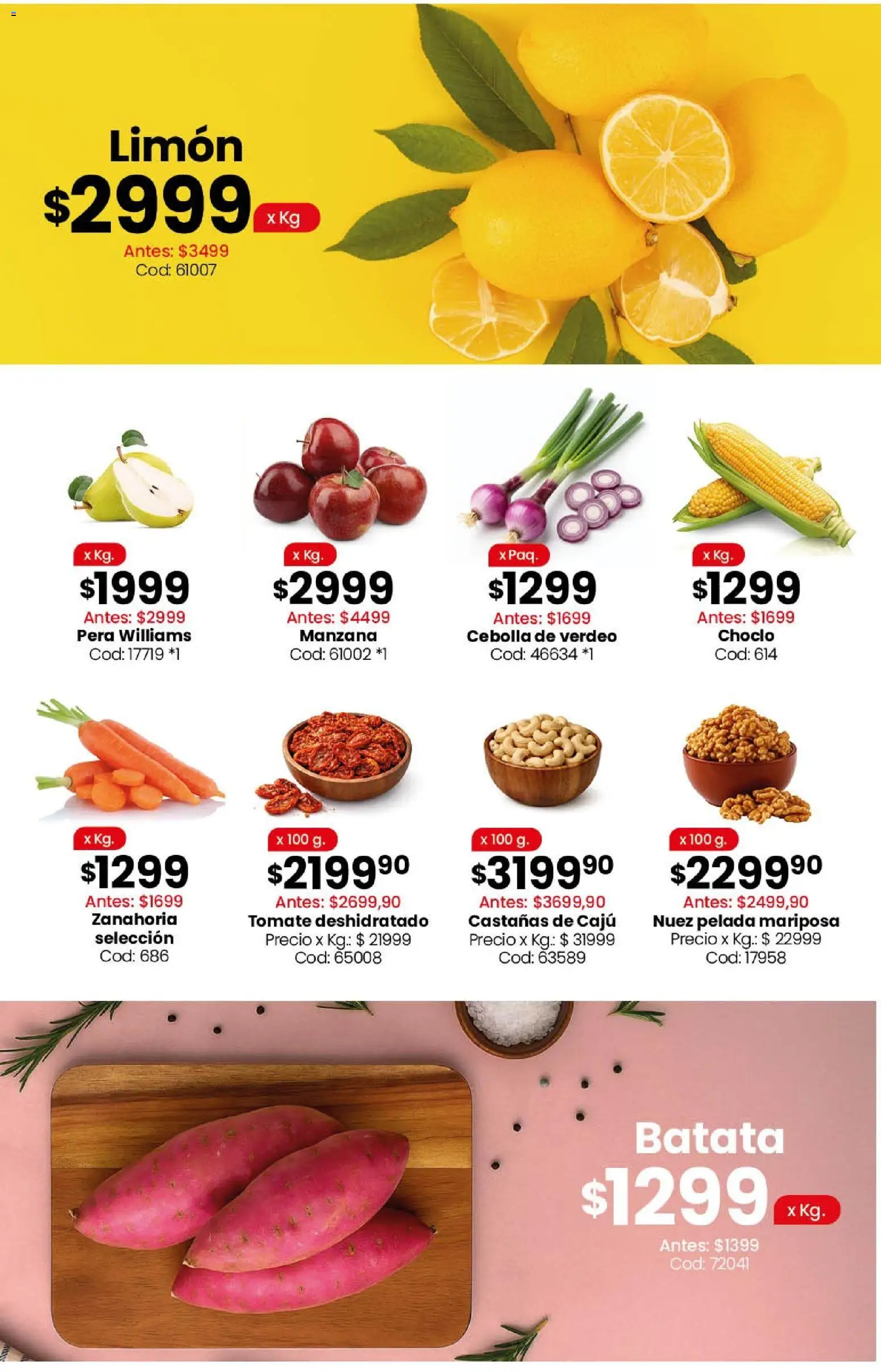 Coto - Ofertas Carnes, │ válido desde el 30.03.2026 | Página: 3 | Productos: Cebolla, Pera, Manzana, Limón