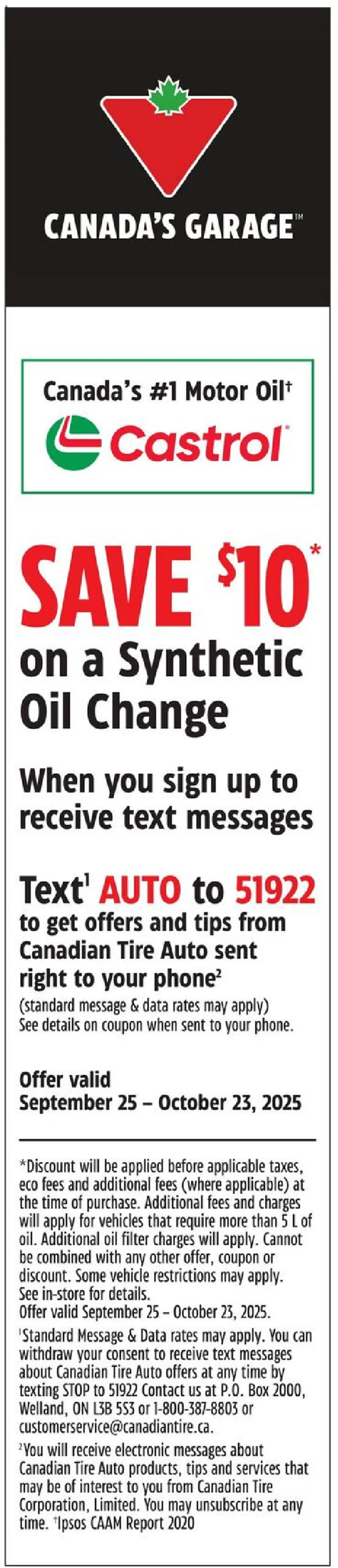 Canadian Tire flyer valid from 02.10.2025 | Page: 20 | Products: Box, Oil